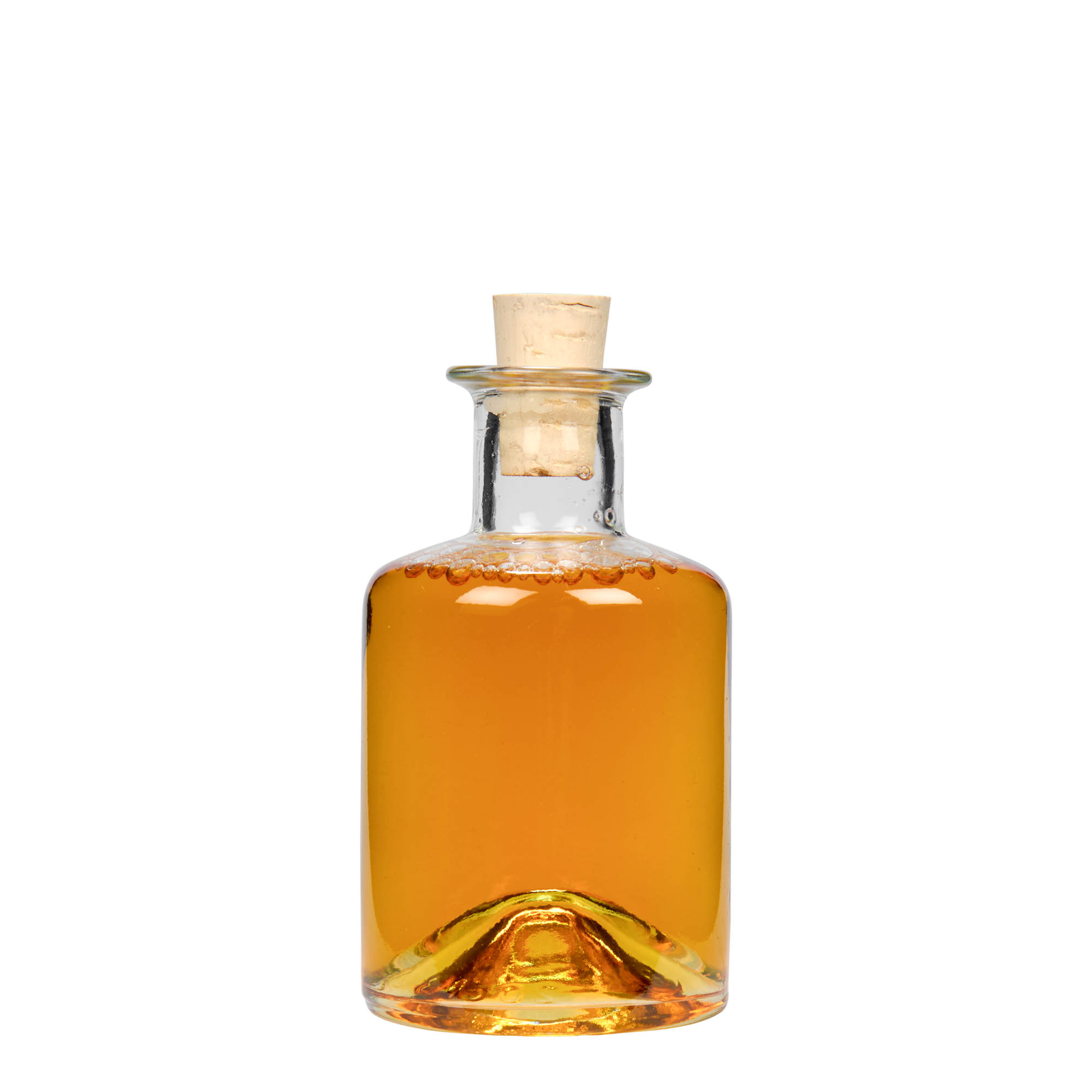 200 ml lekárenská sklenená fľaša, hrdlo: korkové