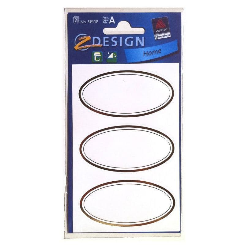 Zweckform etikety „Goldener Rahmen“, oválna, papier, biela farba-zlatá farba Zweckform etikety „Goldener Rahmen“, oválna, papier, biela farba-zlatá farba