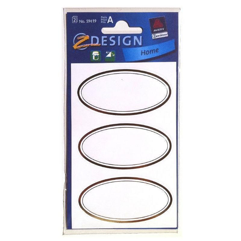 Zweckform etikety „Zlatý rám“, oválne, papier, bielo-zlaté