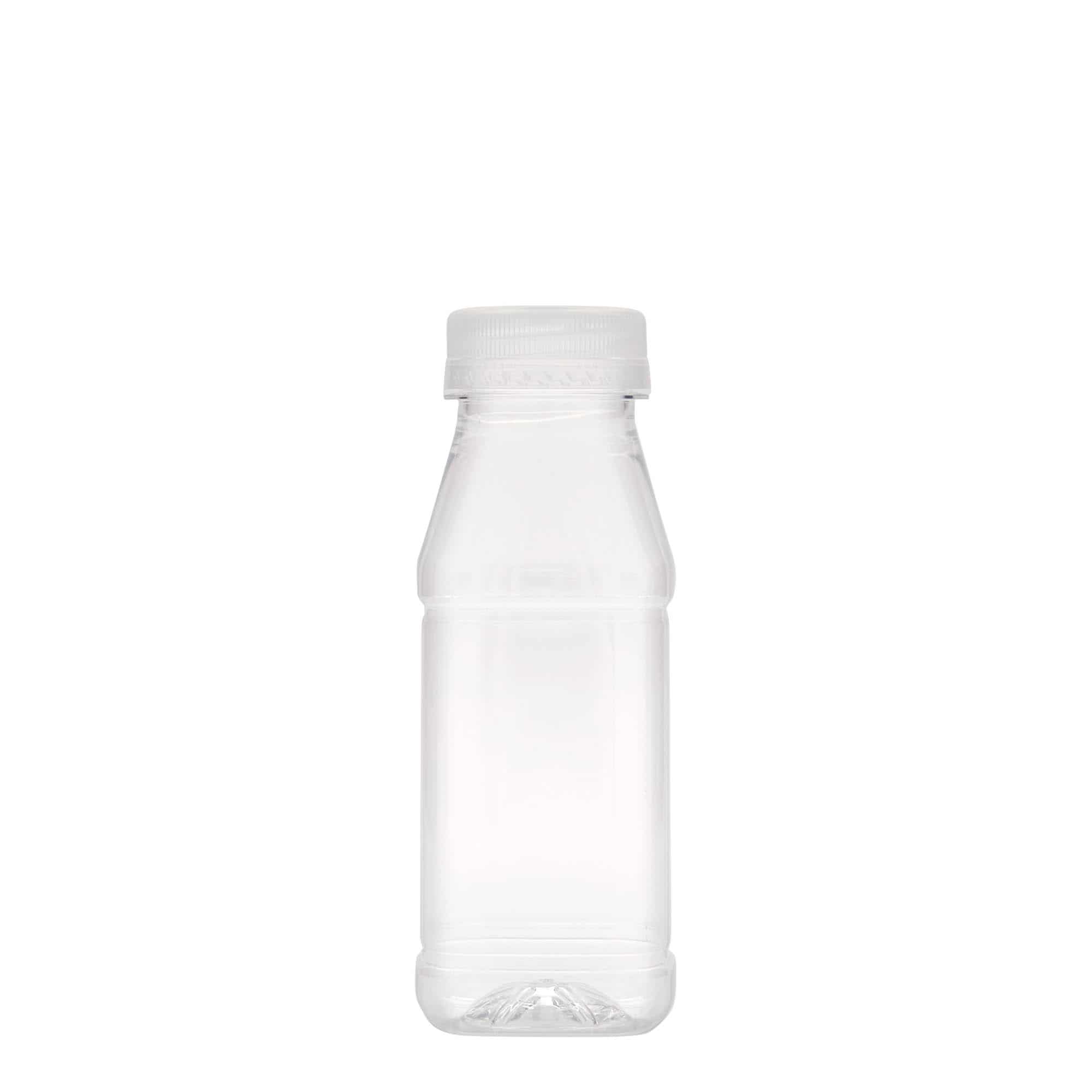 250 ml PET fľaša „Milk and Juice Carré“, štvorcová, plast, hrdlo: 38 mm