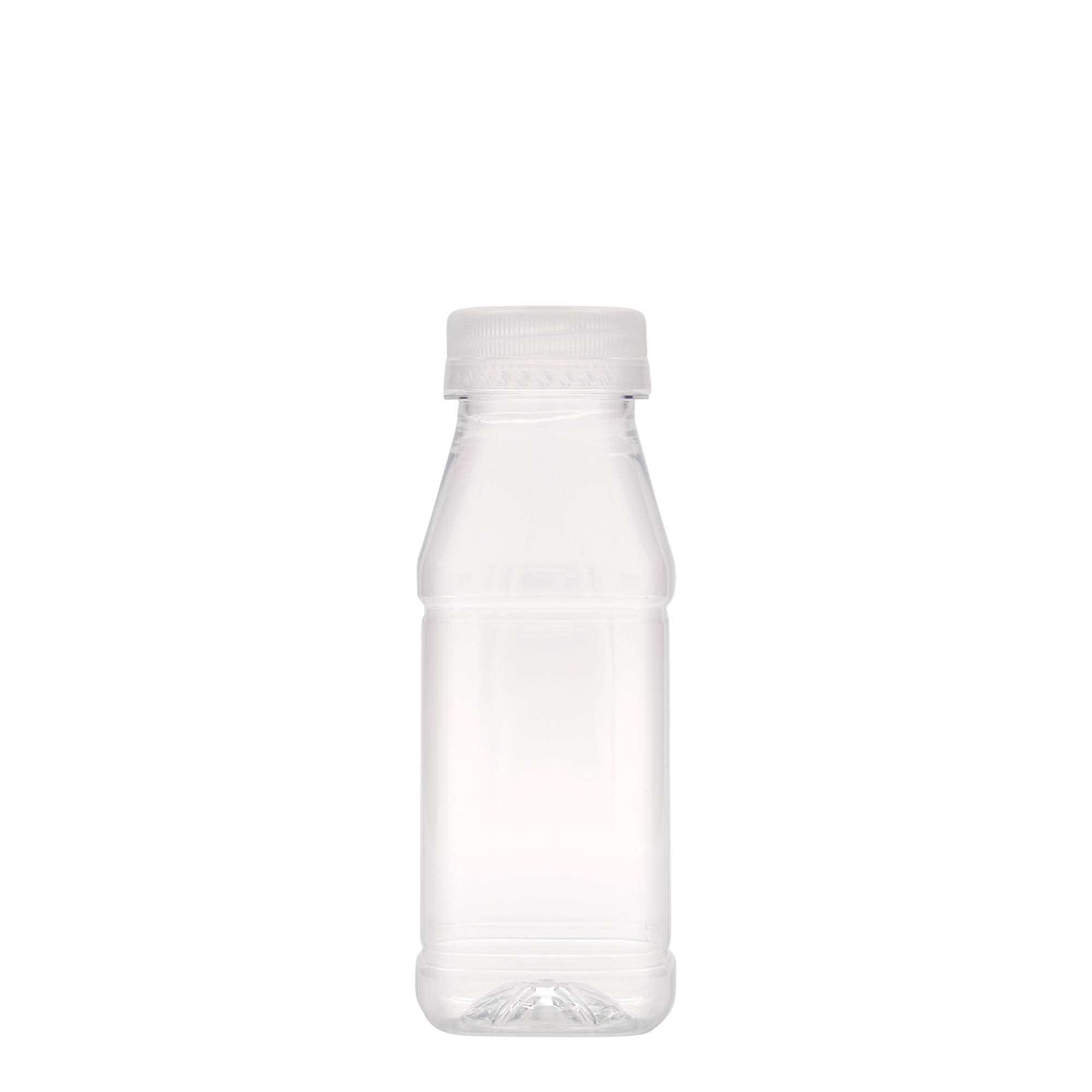 250 ml PET fľaša 'Milk and Juice Carré', štvorcová, plastová, hrdlo: 38 mm