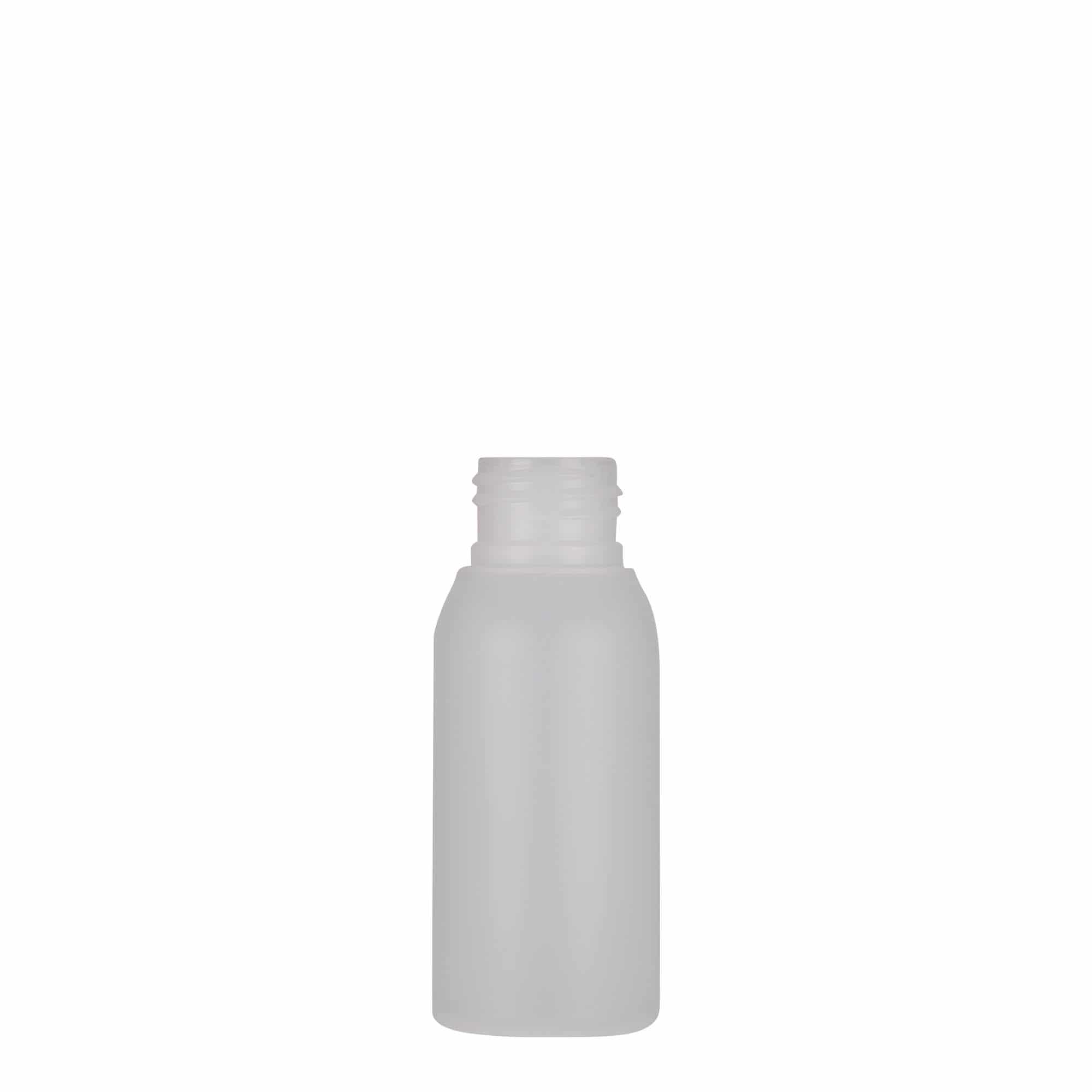 50 ml plastová fľaša „Tuffy“, HDPE, prírodná farba, hrdlo: GPI 24/410 50 ml plastová fľaša „Tuffy“, HDPE, prírodná farba, hrdlo: GPI 24/410