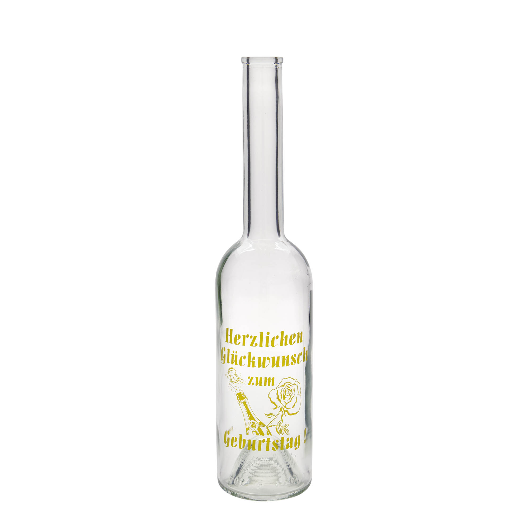 500 ml sklenená fľaša 'Opera', motív: narodeninová fľaša, hrdlo: korok 500 ml sklenená fľaša 'Opera', motív: narodeninová fľaša, hrdlo: korok