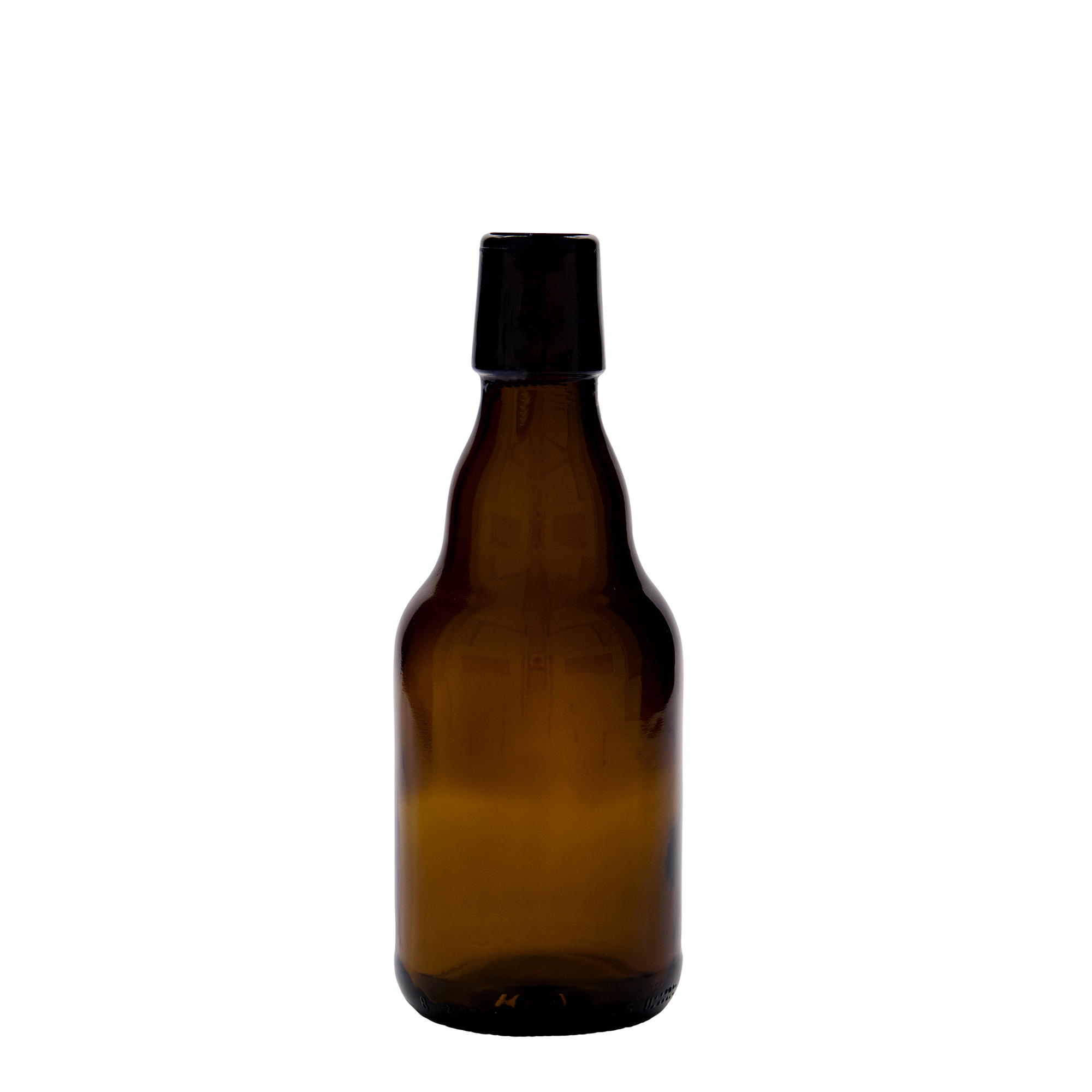 330 ml pivová fľaša 'Steinie', sklo, hnedá, hrdlo: uzáver s pákou