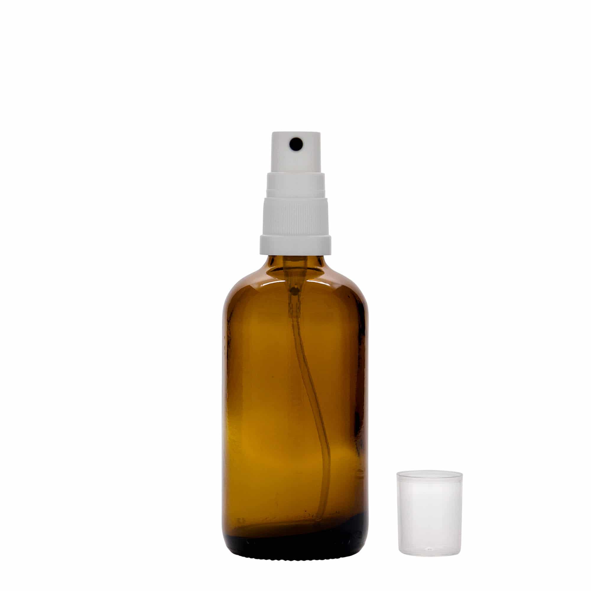 100 ml liekovka s rozprašovačom, sklená, hnedá farba, hrdlo: DIN 18