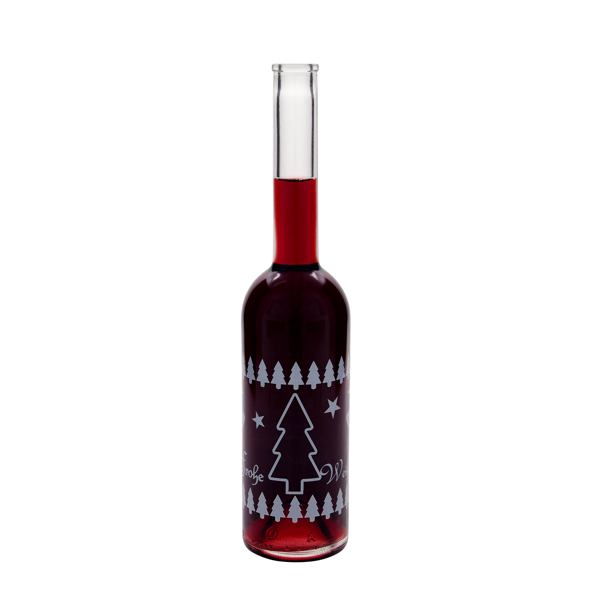 500 ml sklená fľaša „Opera“, motív: Klasické Vianoce, hrdlo: korok