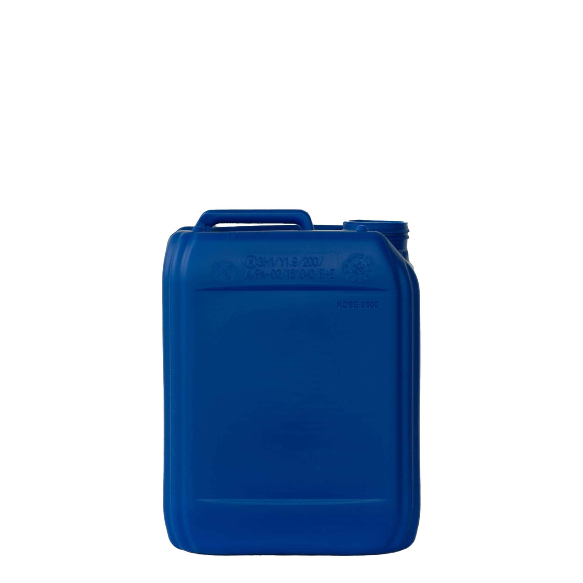 5 l kanister, obdĺžniková, HDPE plast, modrá farba, hrdlo: ND 55 5 l kanister, obdĺžniková, HDPE plast, modrá farba, hrdlo: ND 55