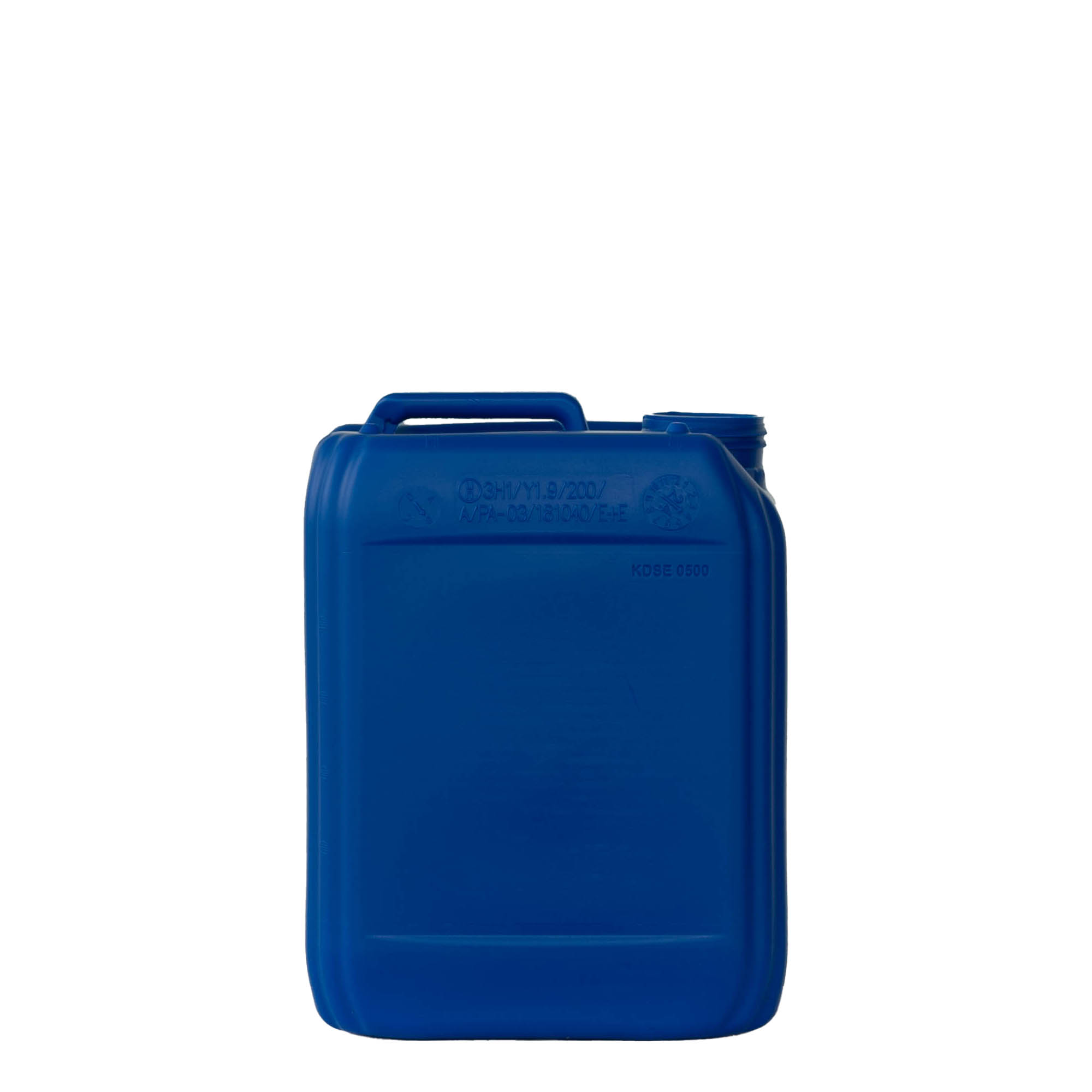 5 l kanister, obdĺžnikový, HDPE plast, modrý, hrdlo: ND 55