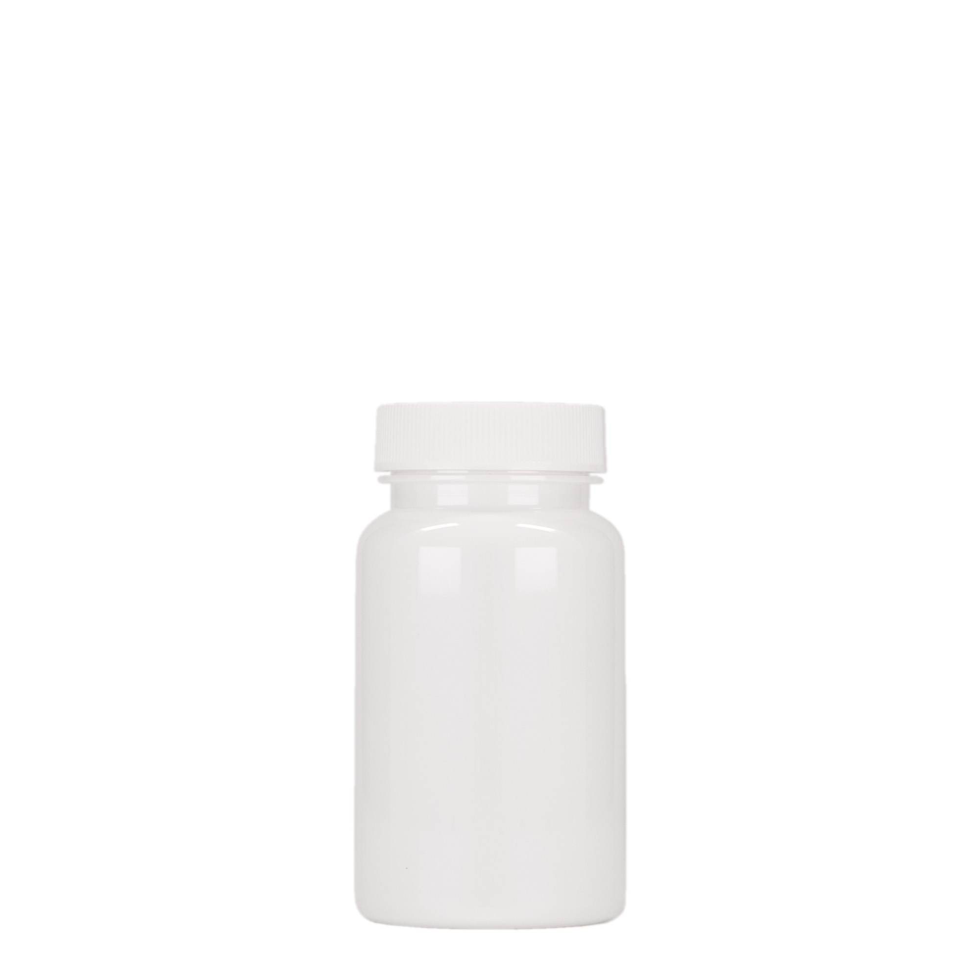 100 ml PET Packer, plast, biela farba, hrdlo: GPI 38/400