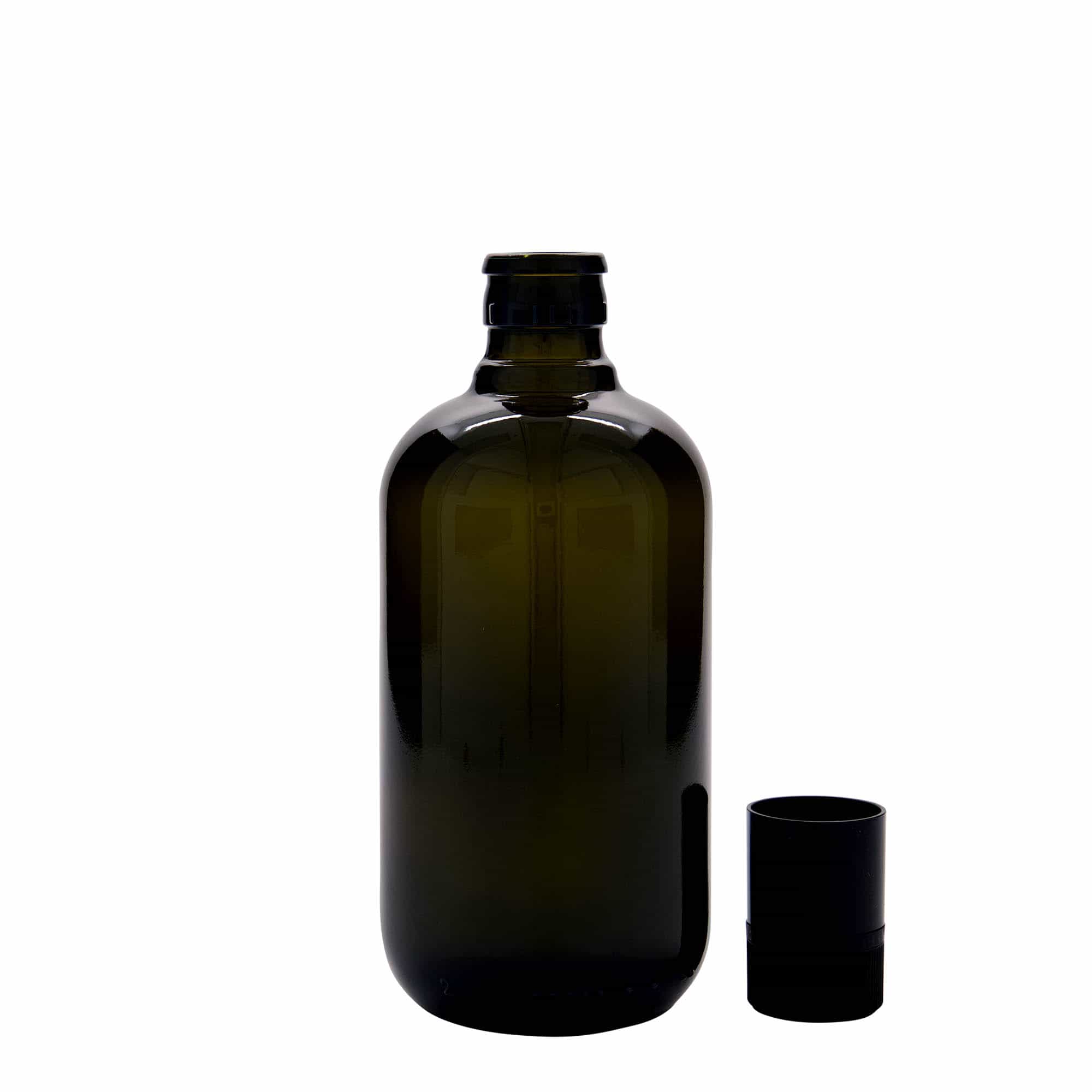 500 ml fľaša na ocot/olej „Biolio“, sklená antická zelená farba, hrdlo: DOP