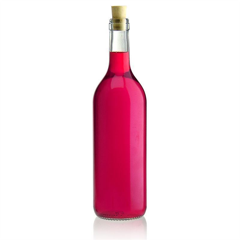 750 ml sklená fľaša „Bordeaux“, hrdlo: korok 750 ml sklená fľaša „Bordeaux“, hrdlo: korok