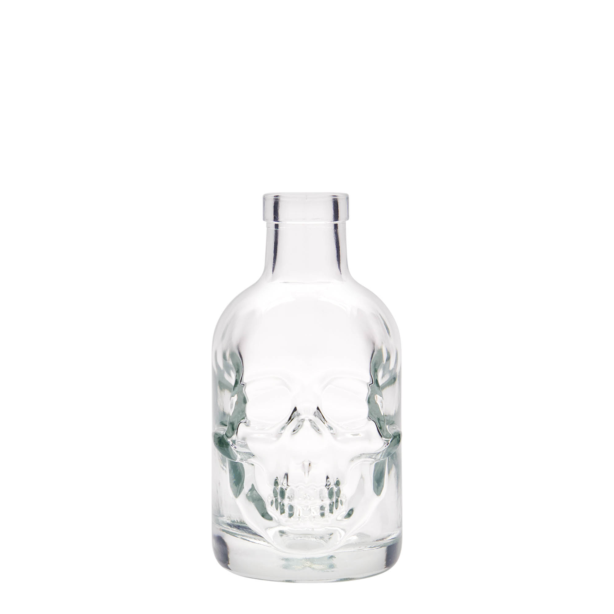 200 ml sklenená fľaša „Lebka“, hrdlo: korek