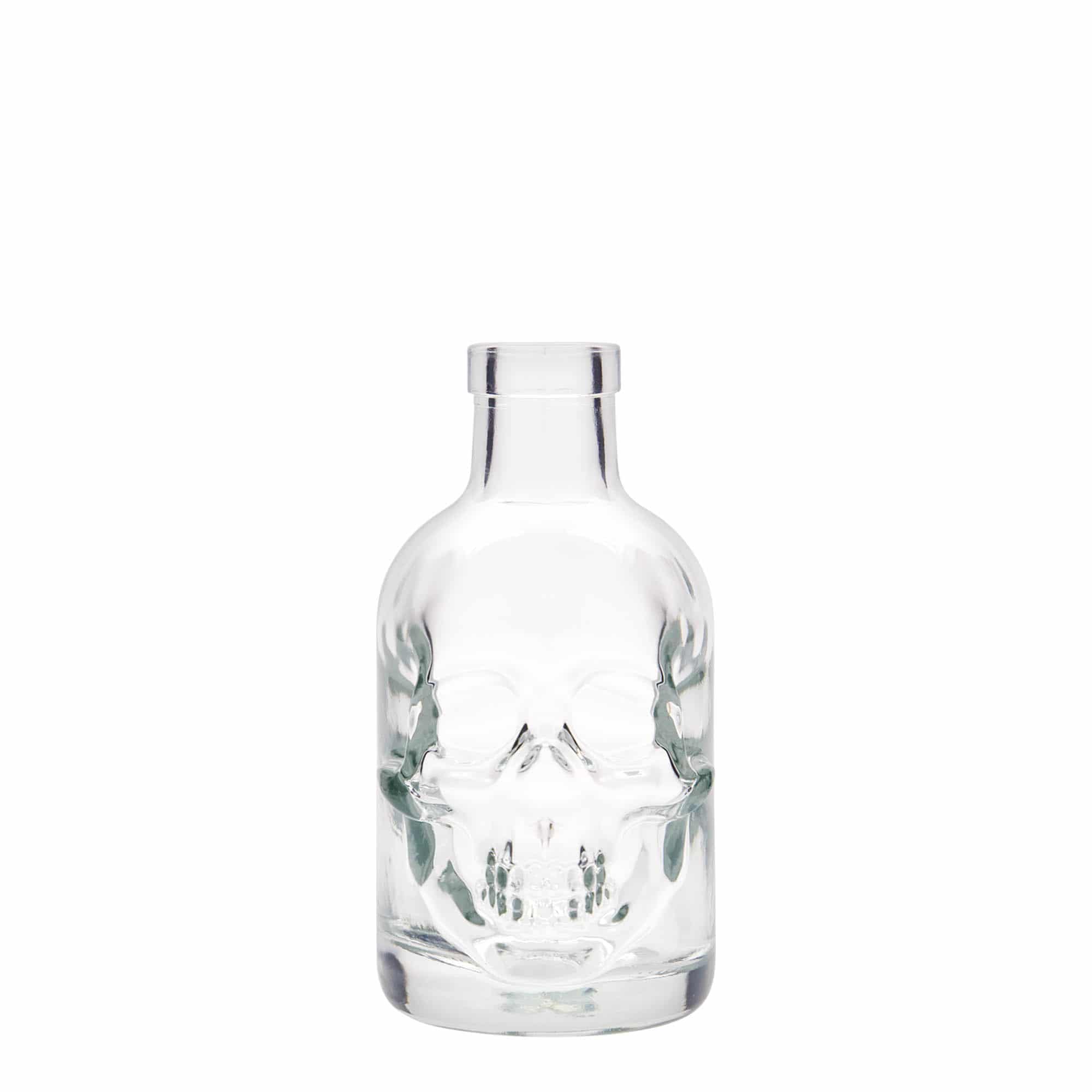 200 ml sklenená fľaša „Lebka“, hrdlo: korek 200 ml sklenená fľaša „Lebka“, hrdlo: korek