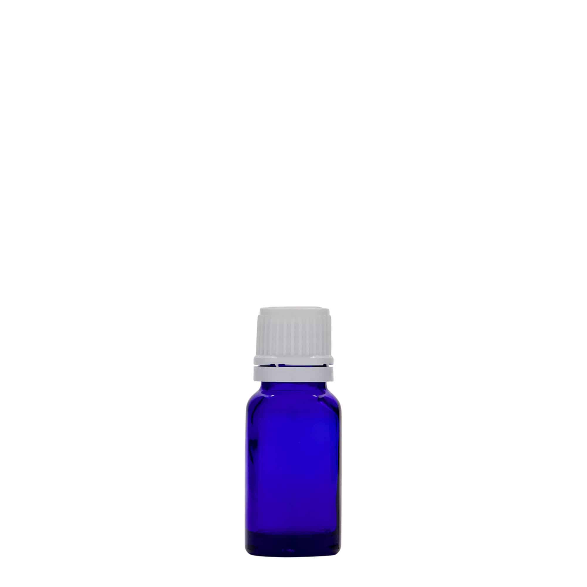 10 ml liekovka, sklená, kráľovská modrá farba, hrdlo: DIN 18