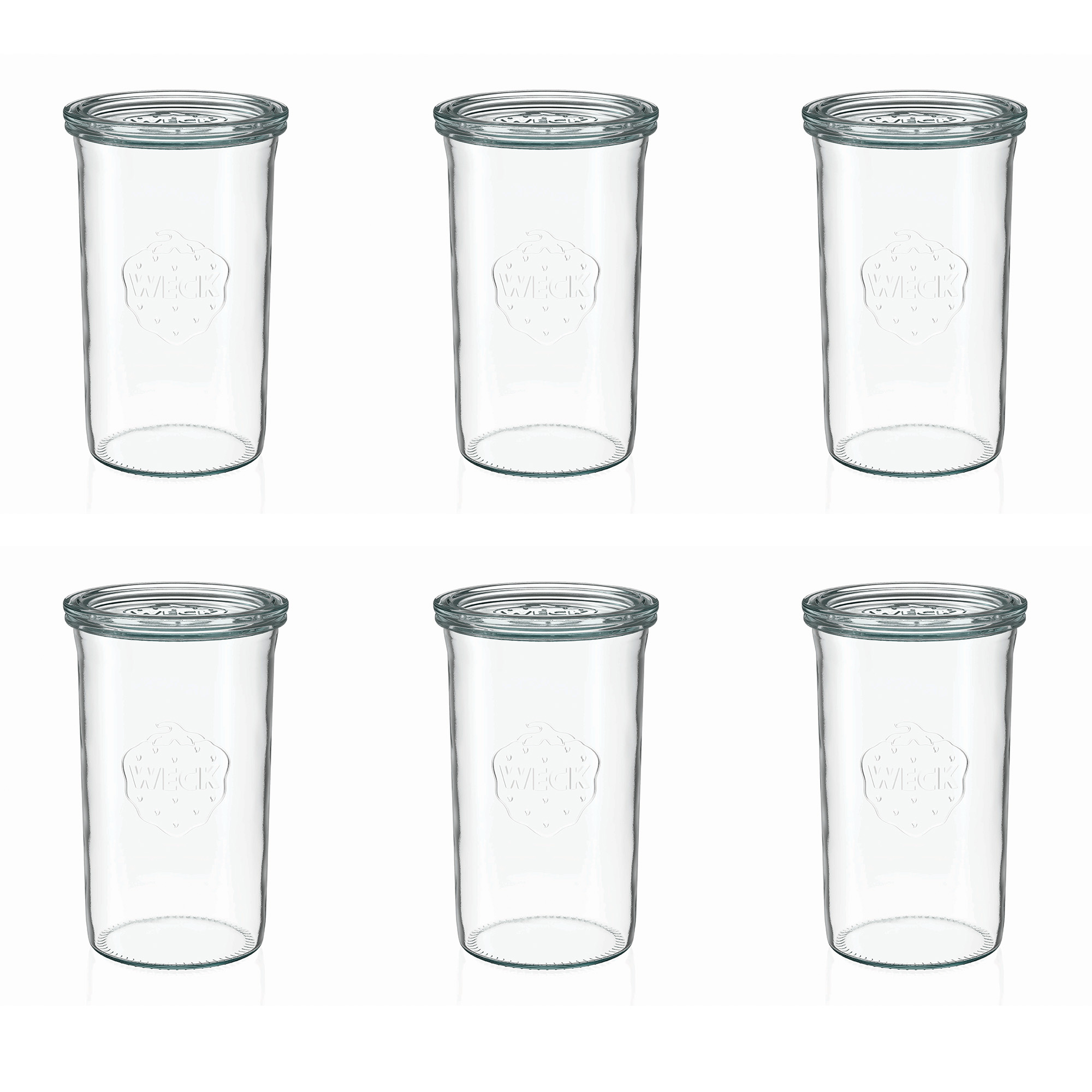 6x 1000 ml WECK-pohár typu Sturz so skleneným viečkom RR 100