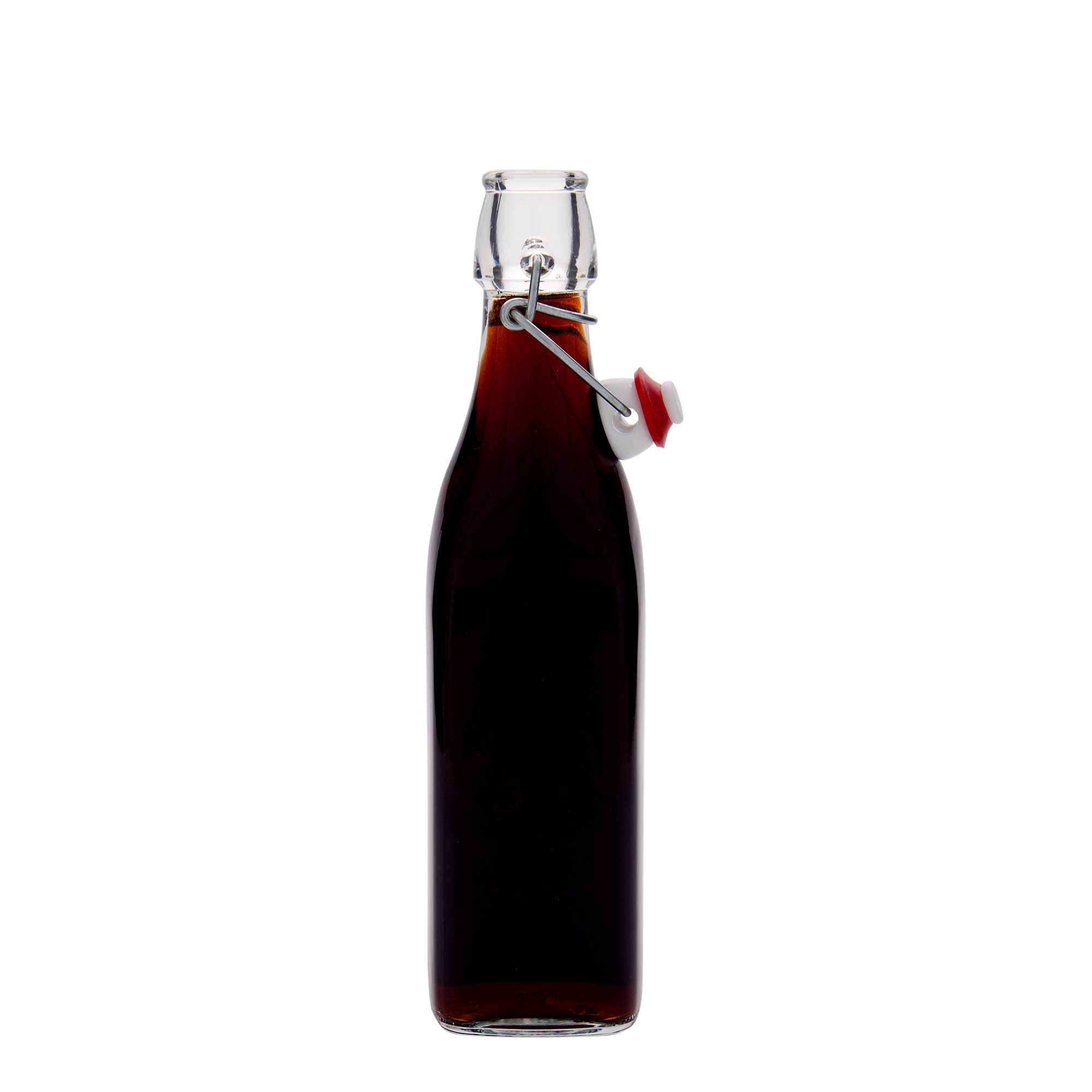 500 ml sklenená fľaša 'Swing, štvorcová, hrdlo: pákové uzáver