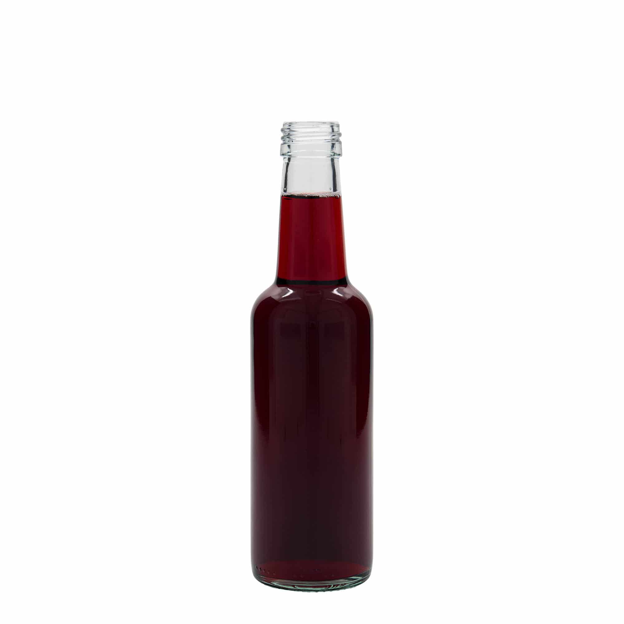 250 ml sklenená fľaša s rovnakým hrdlom, hrdlo: PP 28