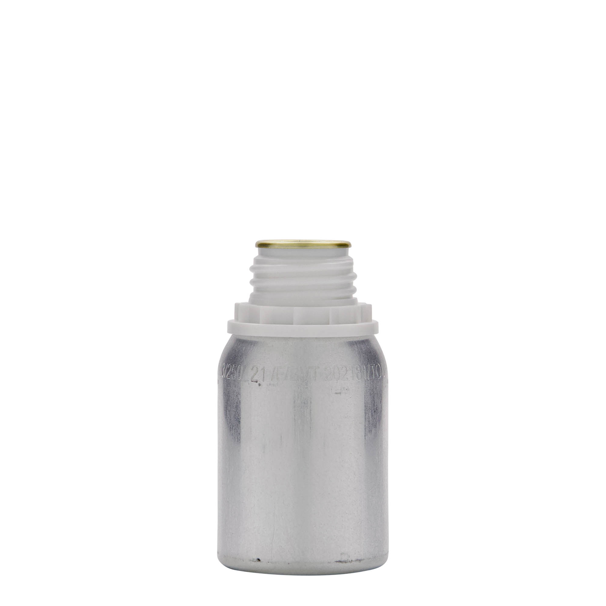 125 ml hliníková fľaša, kov, strieborná, hrdlo: DIN 32