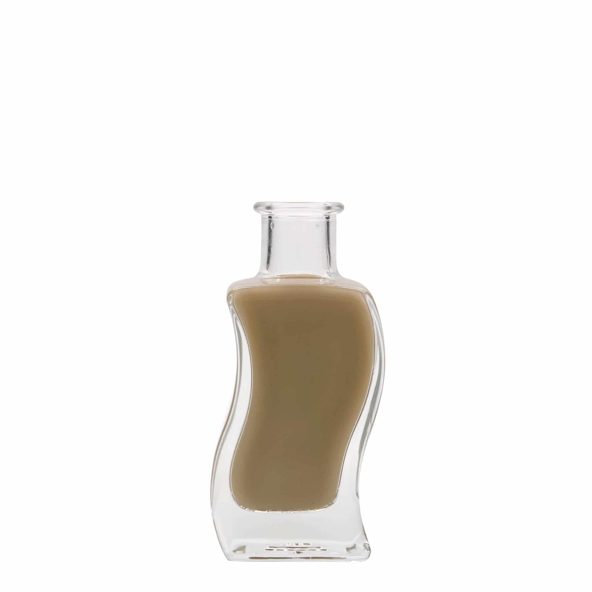 100 ml sklená fľaša „Vlna“, štvorcová, hrdlo: korok