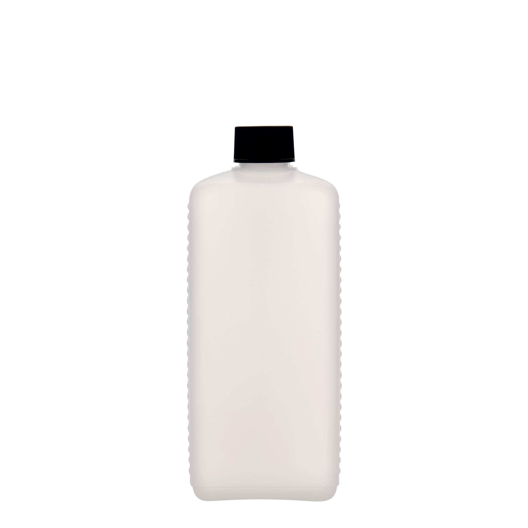 500 ml kanistrová fľaša, obdĺžniková, HDPE plast, prírodná, hrdlo: DIN 25 EPE