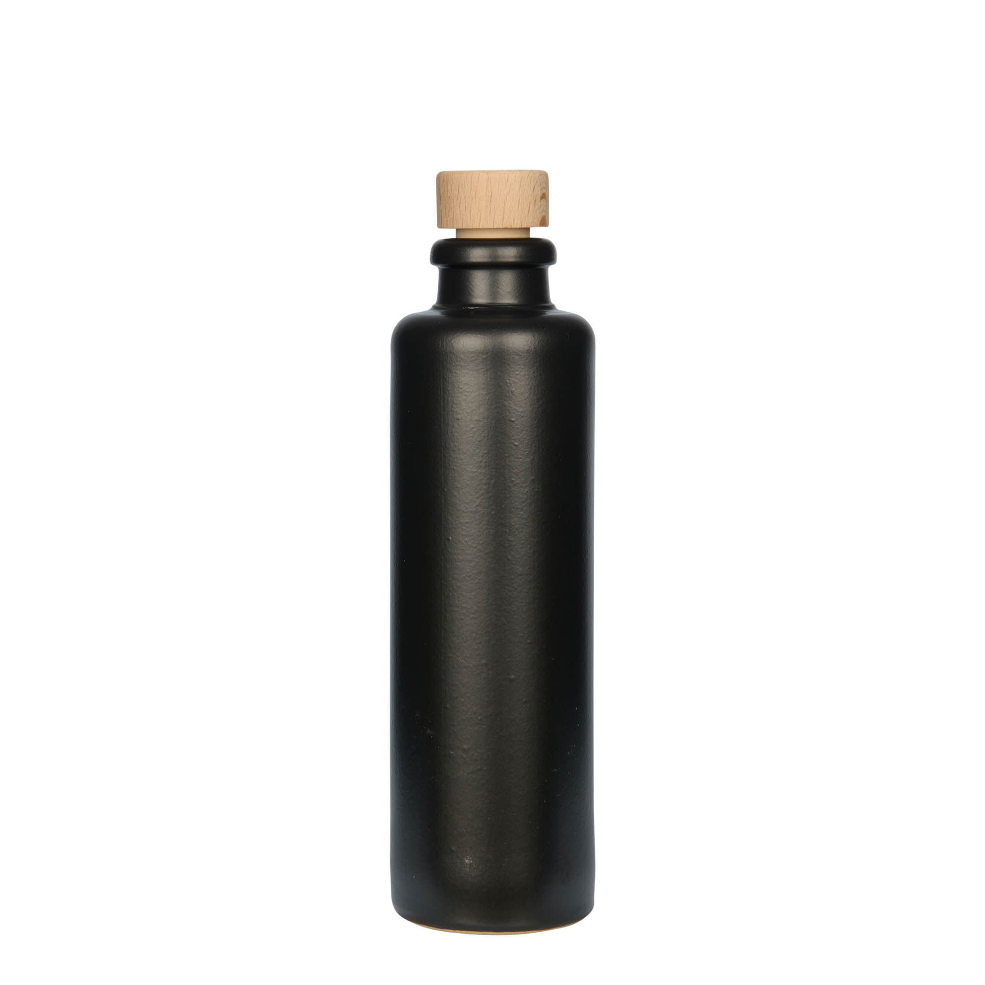 200 ml hlinený džbán, kamenina, čierny, hrdlo: korkové