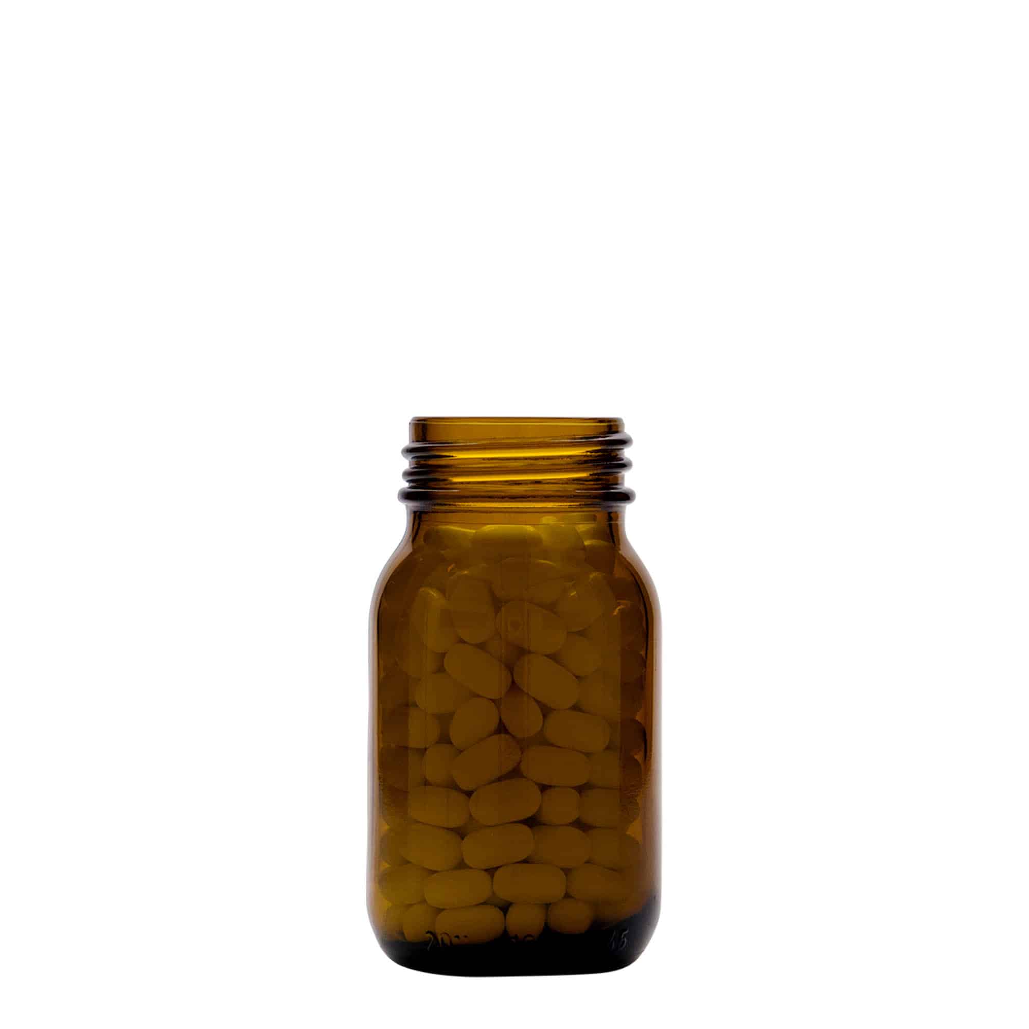 100 ml pohár so širokým hrdlom, hnedá farba, hrdlo: DIN 40