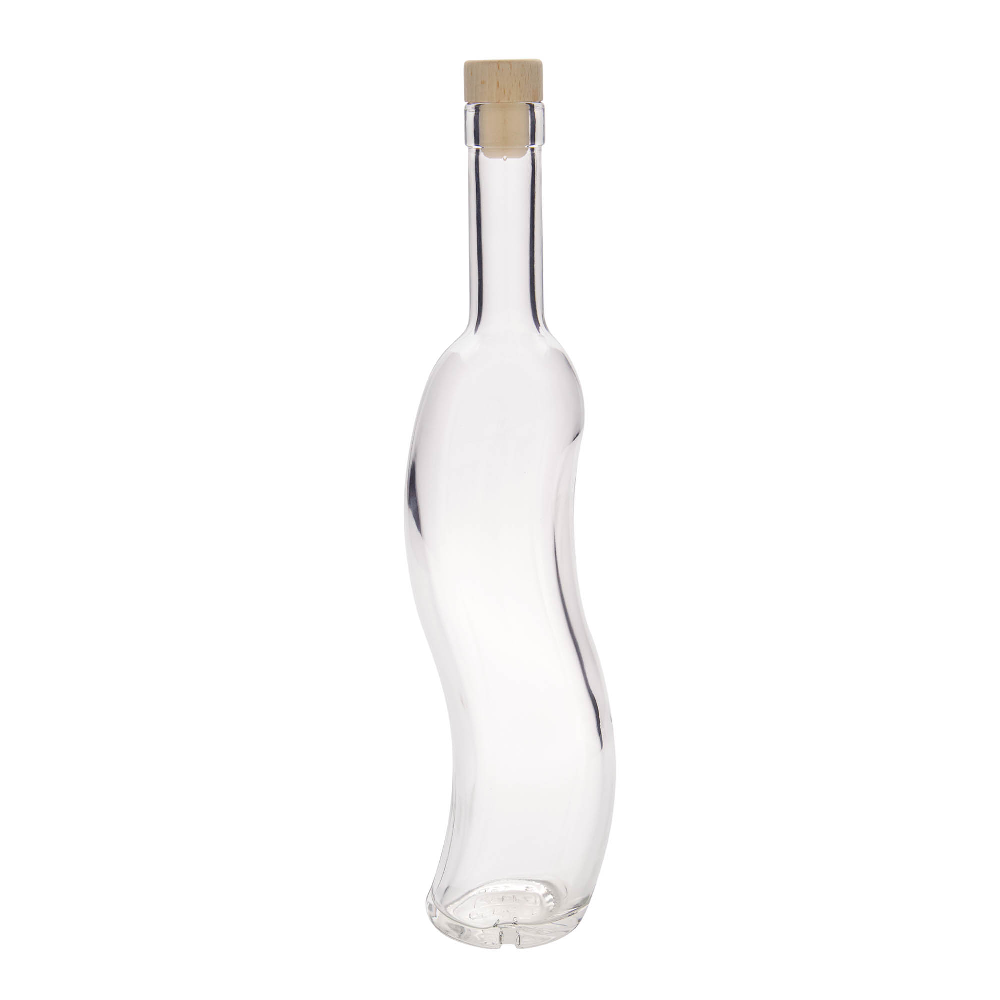 500 ml sklenená fľaša 'La-Ola', polkruhová, hrdlo: korok