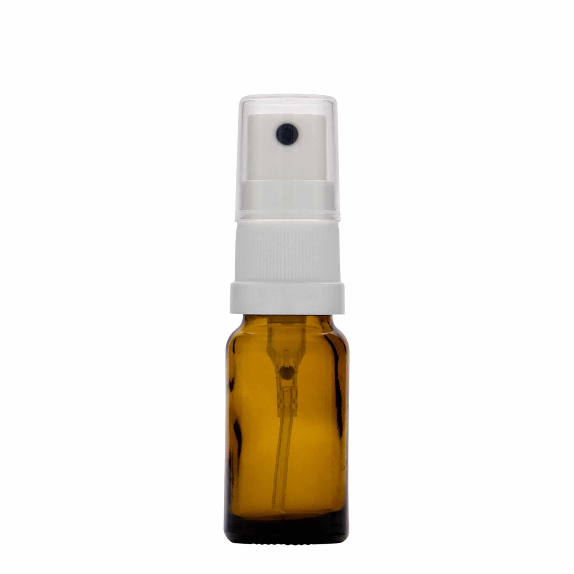 10 ml lekárska rozprašovacia fľaša, sklo, hnedá, hrdlo: DIN 18
