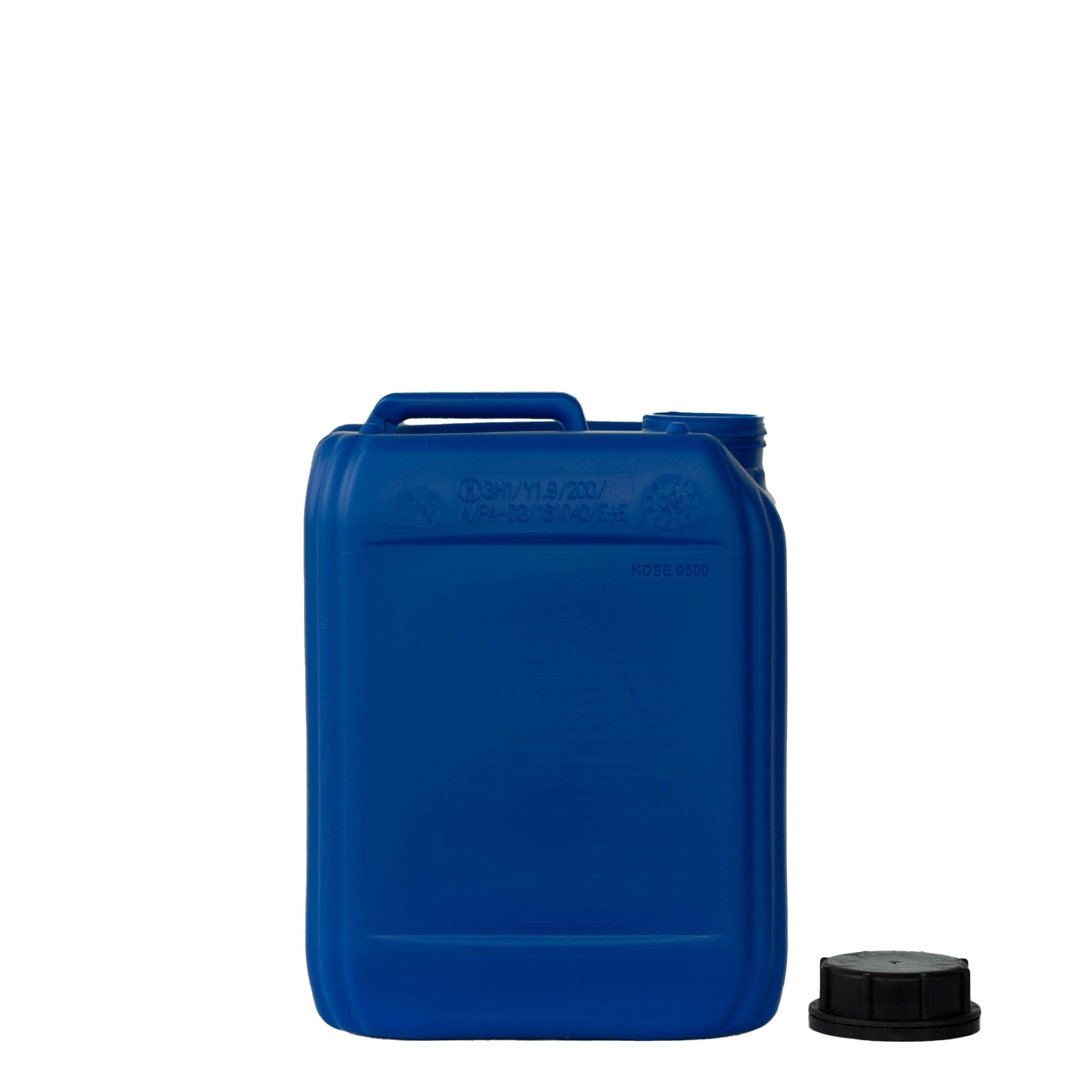 5 l kanister, obdĺžnikový, HDPE plast, modrý, hrdlo: ND 55 5 l kanister, obdĺžnikový, HDPE plast, modrý, hrdlo: ND 55