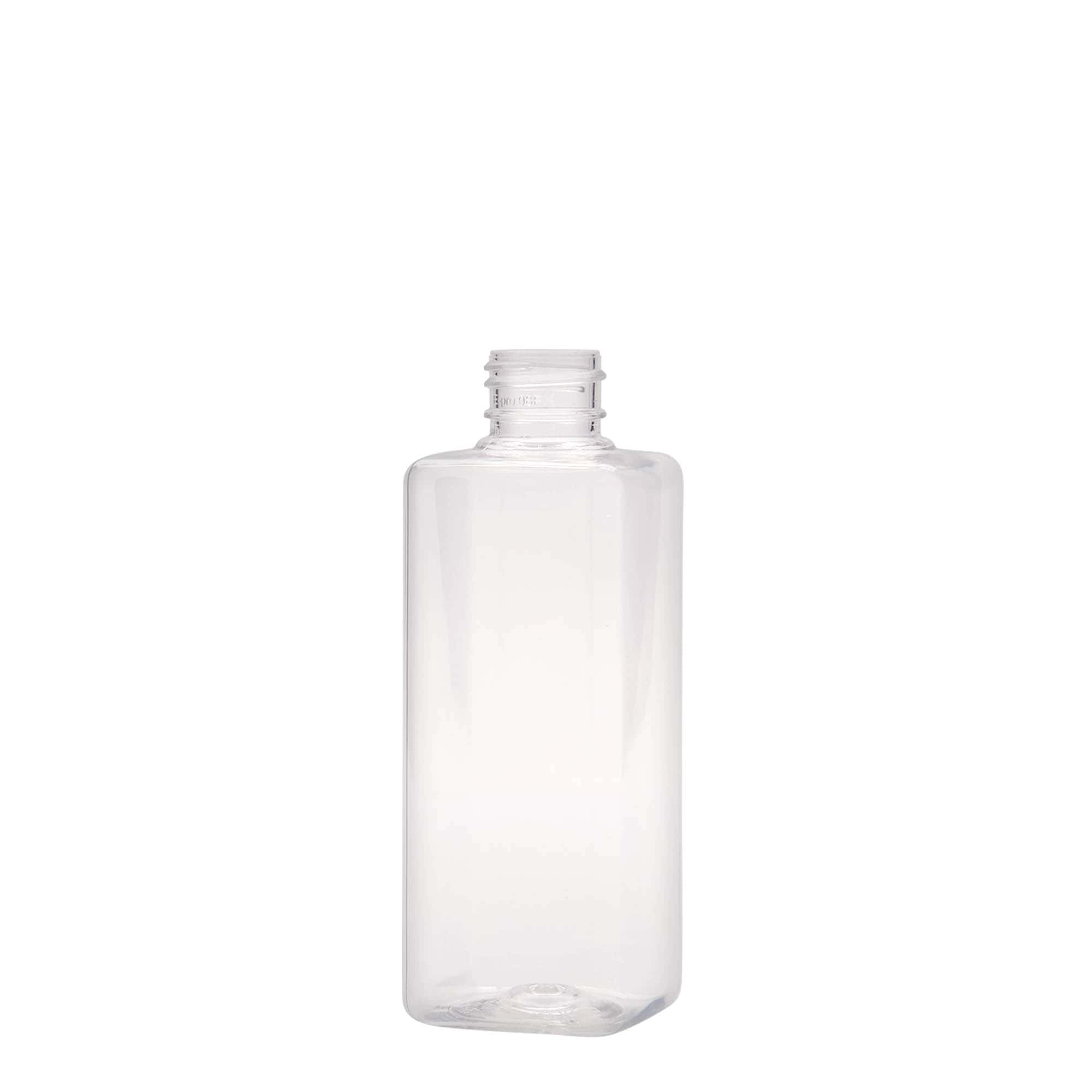 200 ml PET fľaša 'Karl', štvorcová, plastová, hrdlo: 24/410