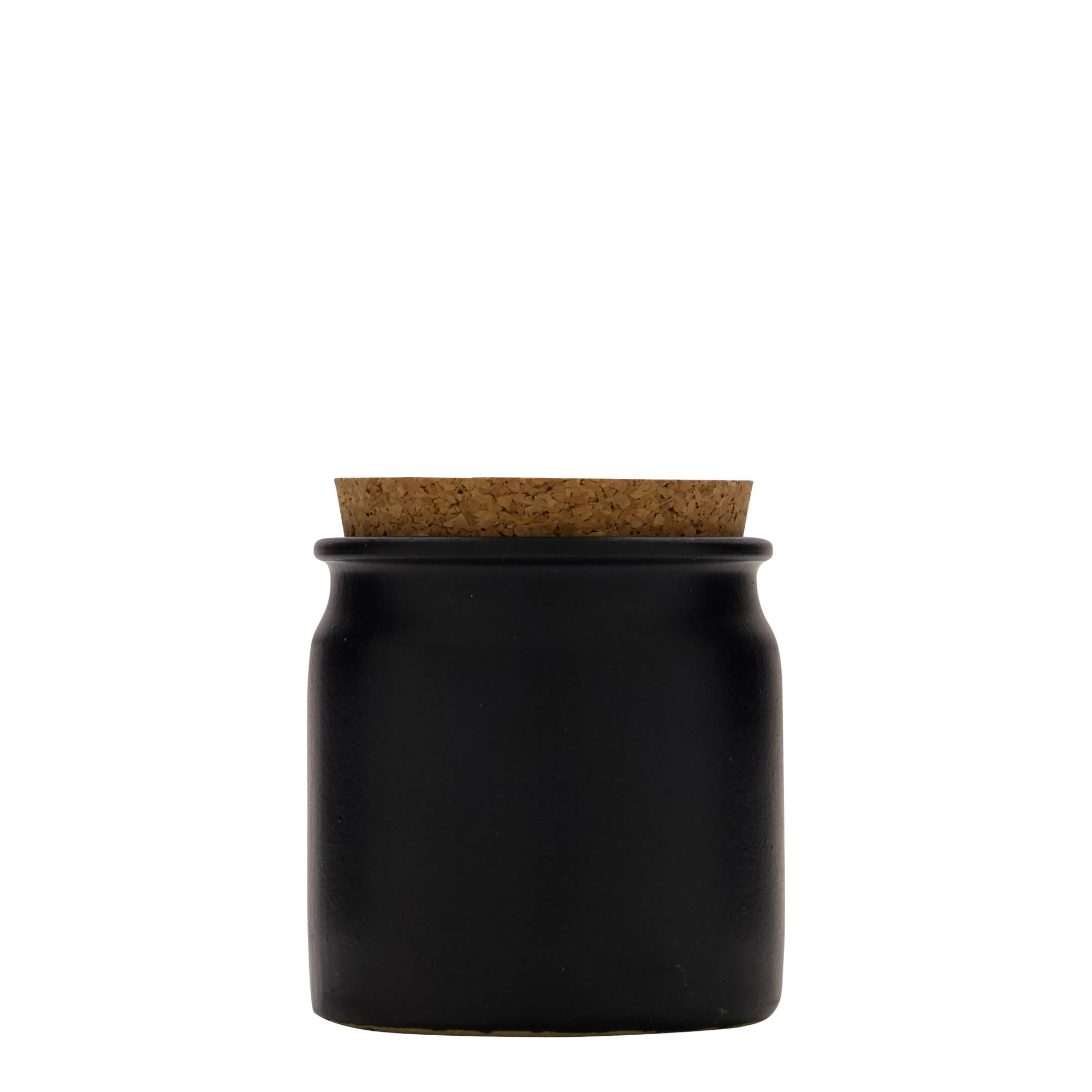 160 ml kameninový hrnček, keramika, čierny, hrdlo: korkové