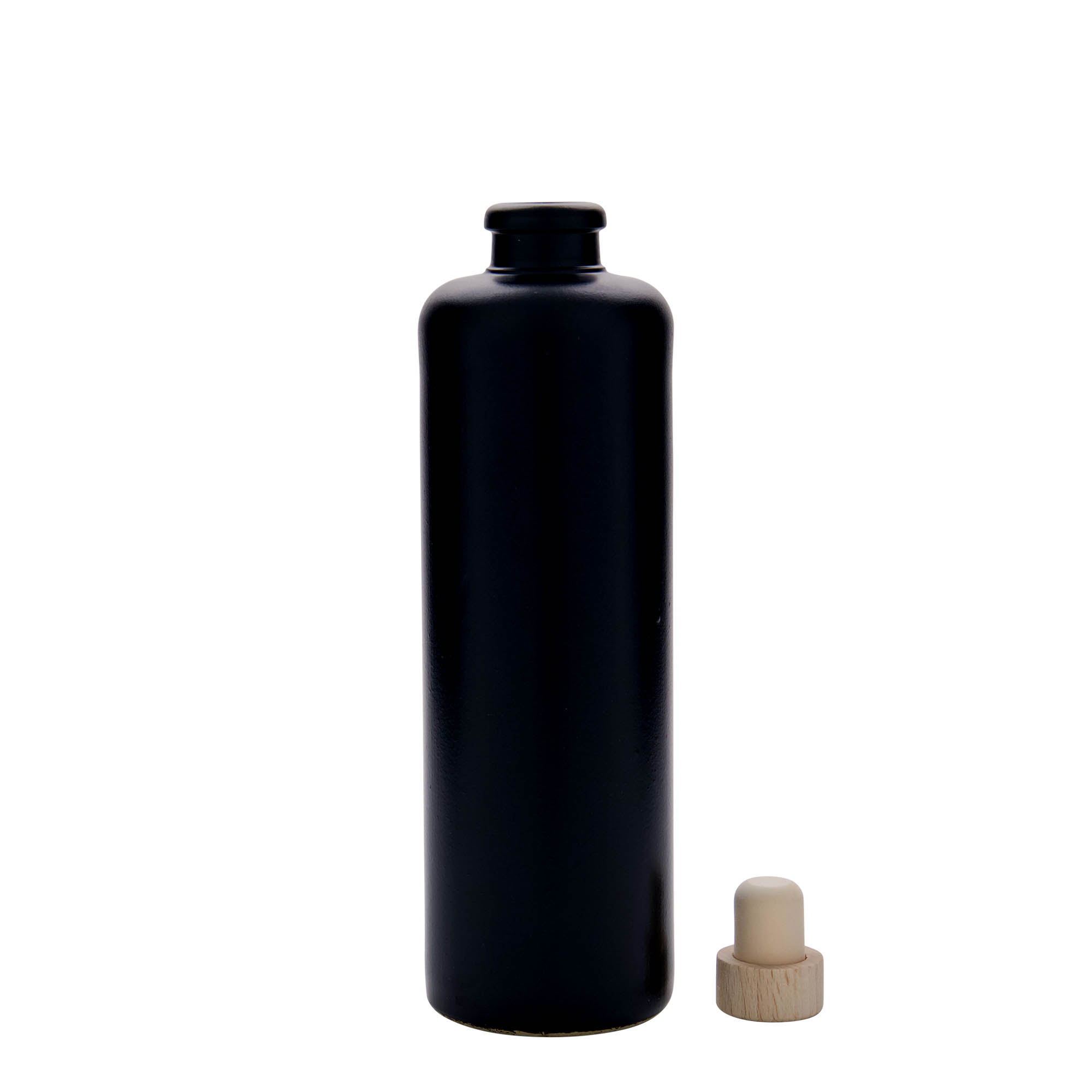 500 ml hrnček na pivo, kamenina, čierny, hrdlo: korok