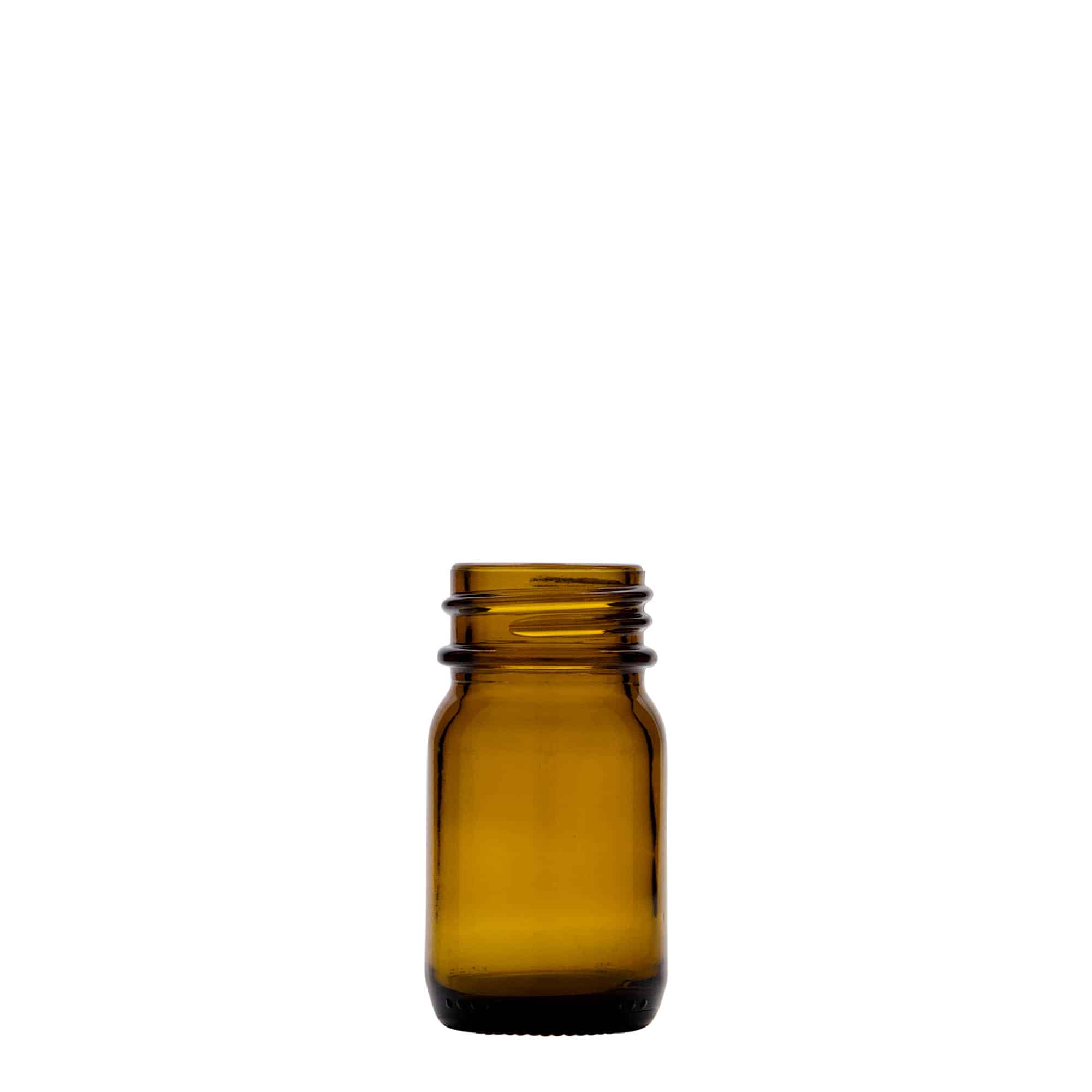 30 ml fľaša s širokým hrdlom, hnedá, otvor: DIN 32