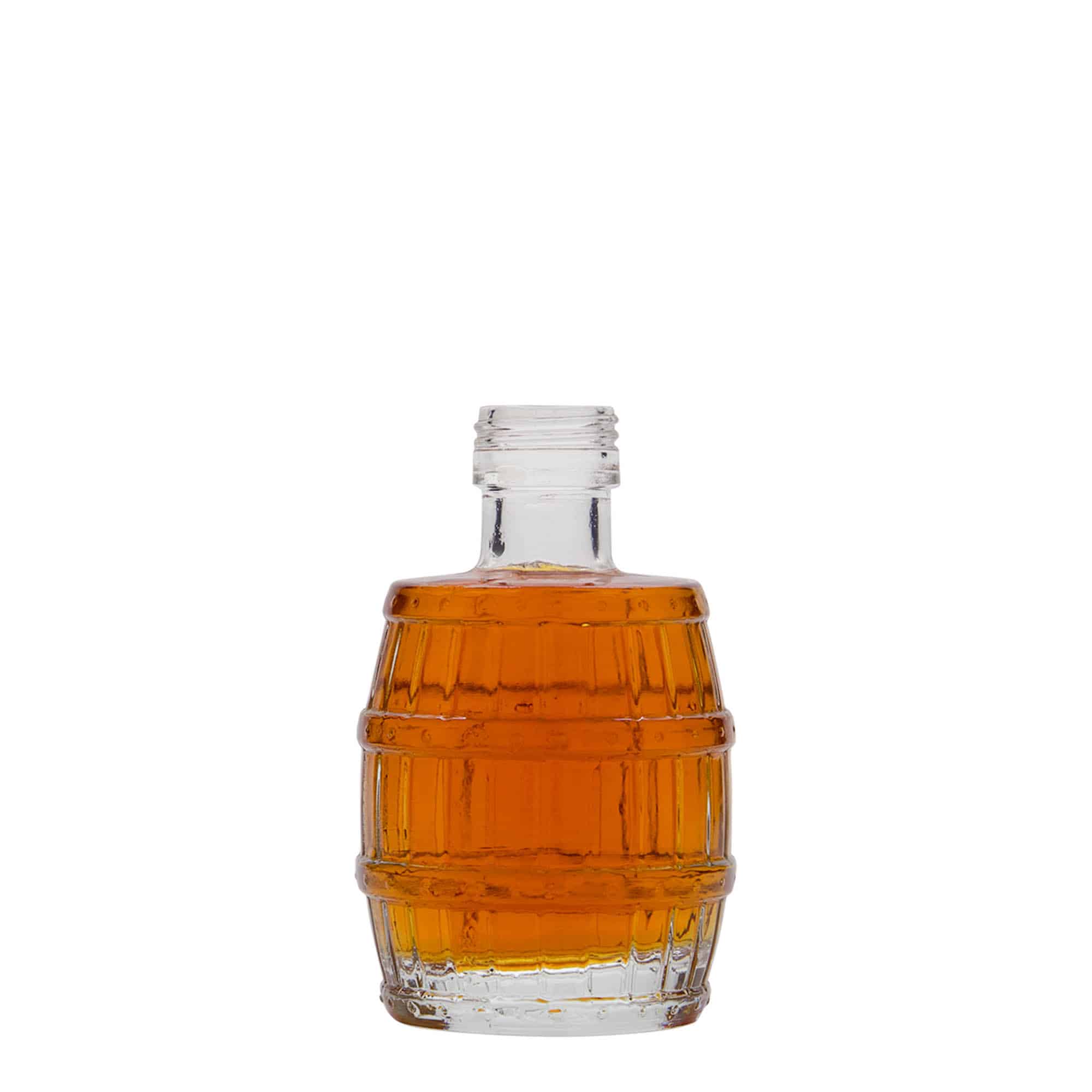 100 ml sklená fľaša „Sud“, hrdlo: PP 24