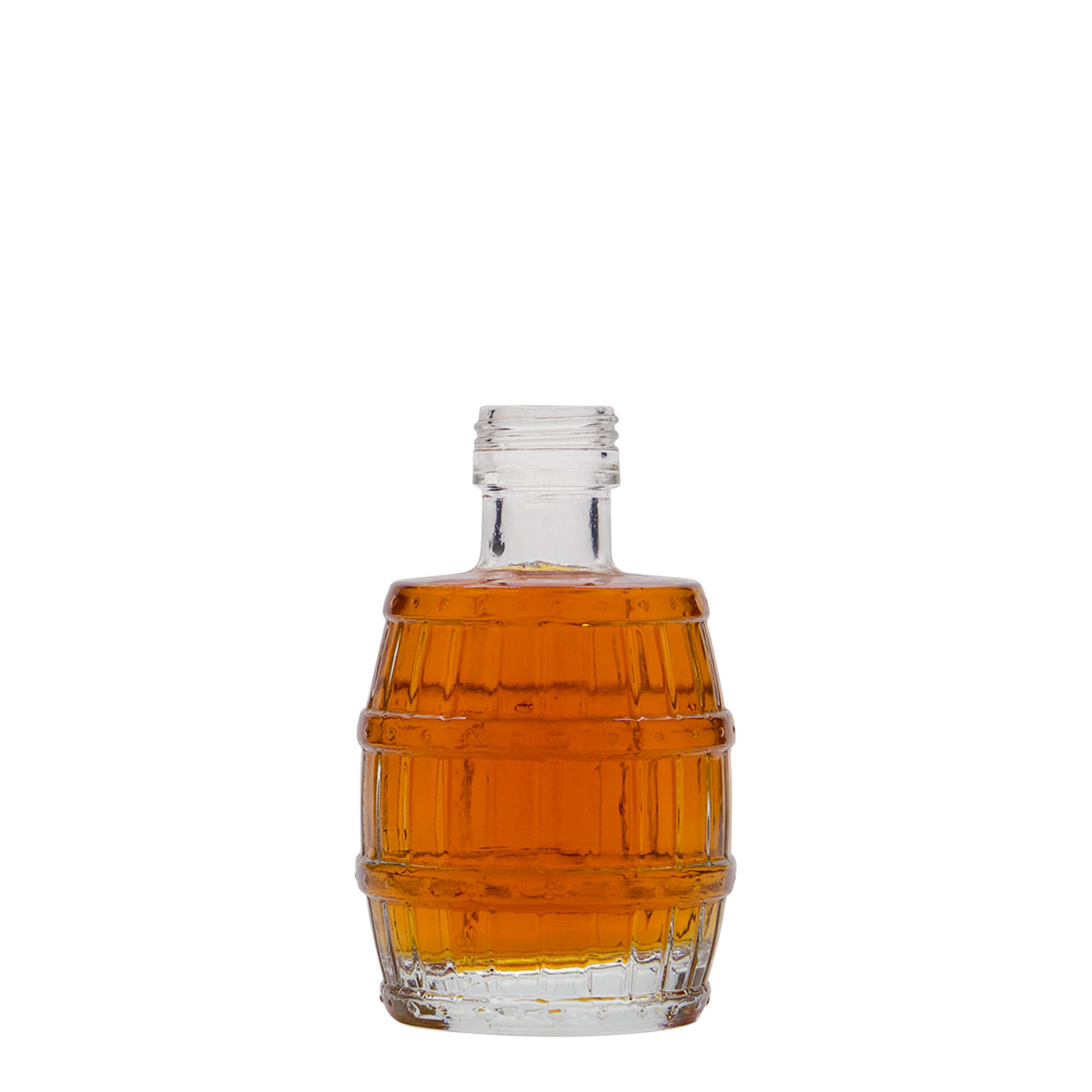 100 ml sklenená fľaša 'sud', hrdlo: PP 24