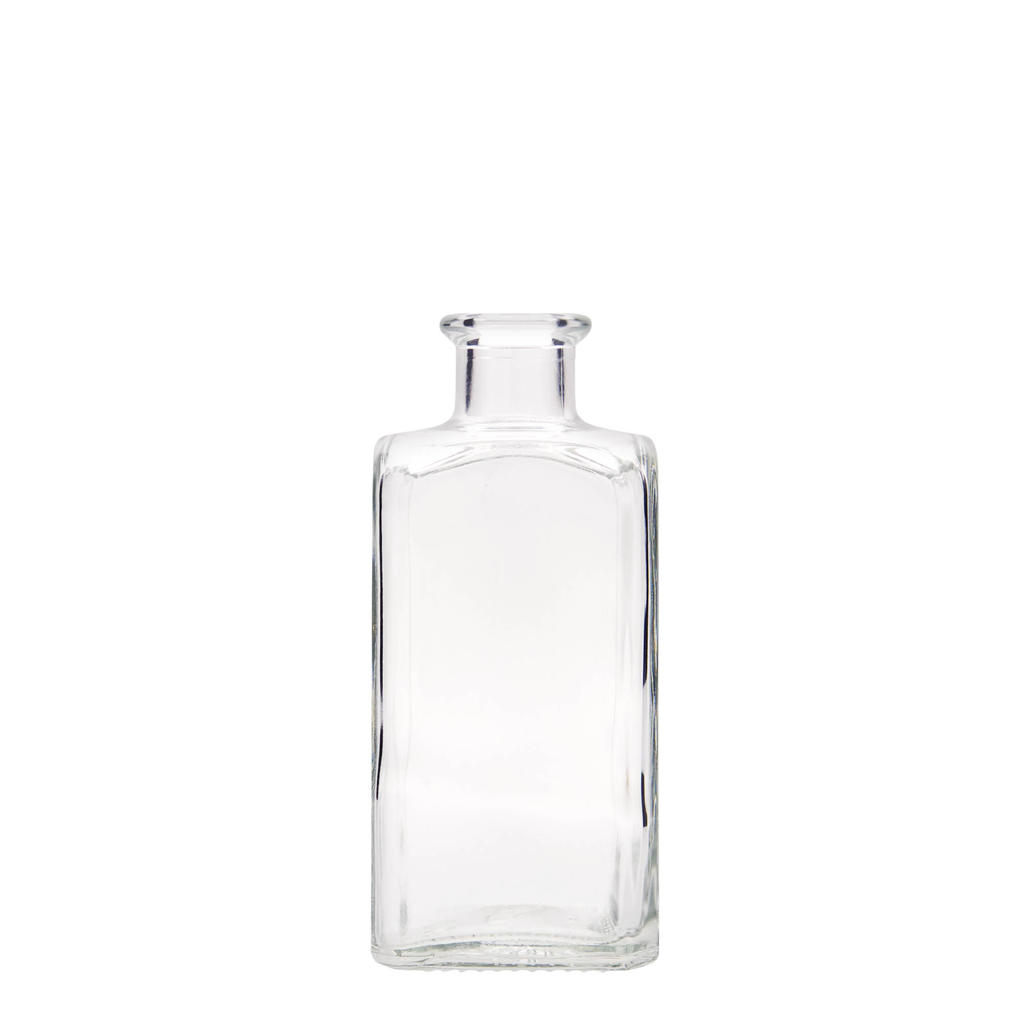 250 ml sklenená fľaša Apotheker Carré, štvorcová, hrdlo: korok