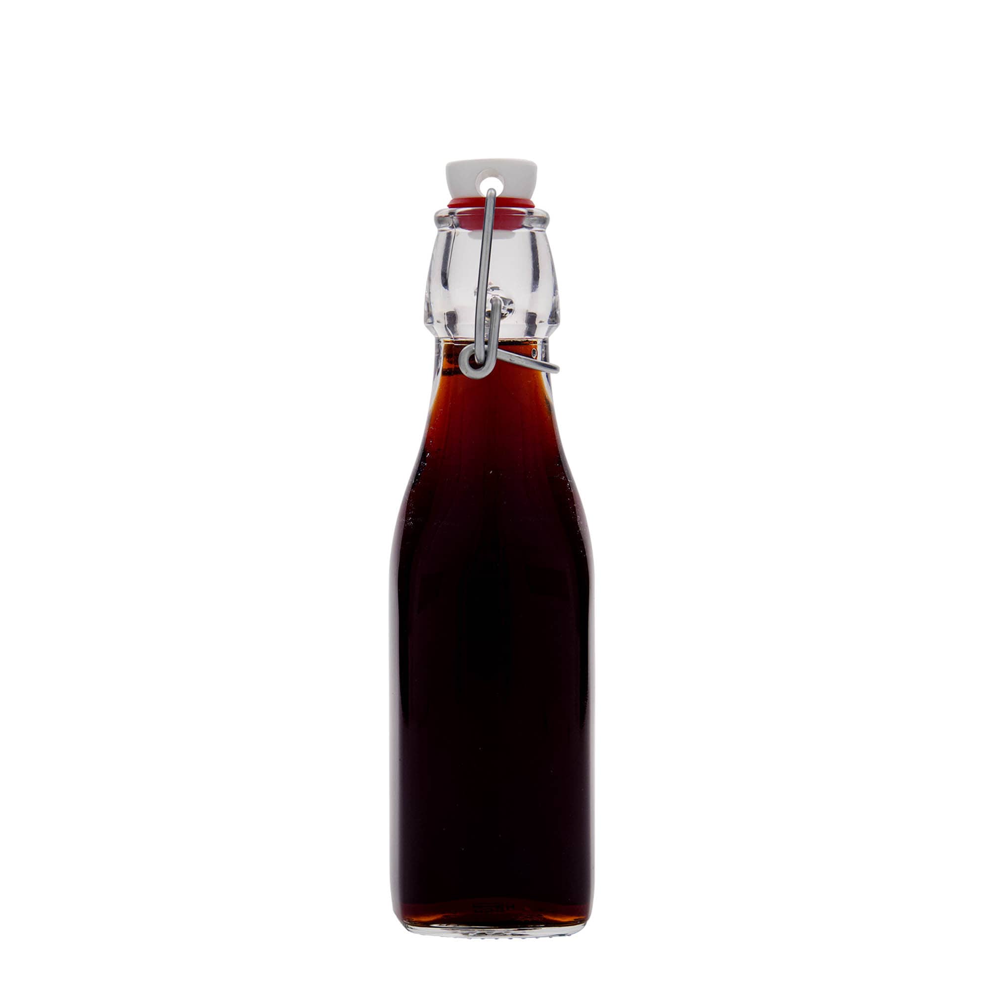 250 ml sklenená fľaša 'Swing, štvorcová, hrdlo: pákové uzáver 250 ml sklenená fľaša 'Swing, štvorcová, hrdlo: pákové uzáver