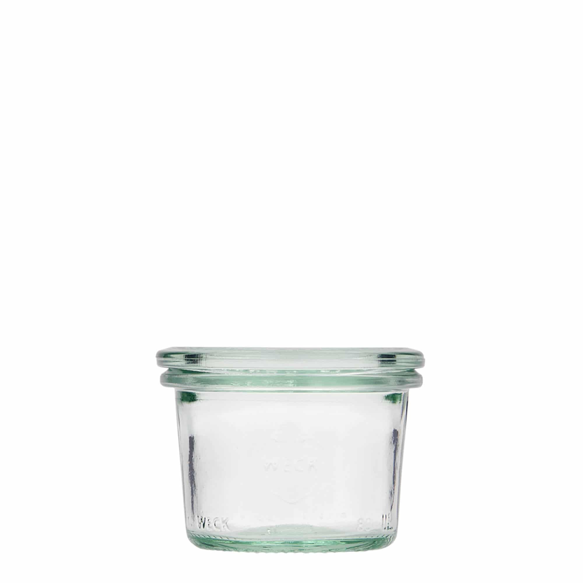 80 ml WECK pohár na zvrhnutie, otvor: okrúhly okraj 80 ml WECK pohár na zvrhnutie, otvor: okrúhly okraj