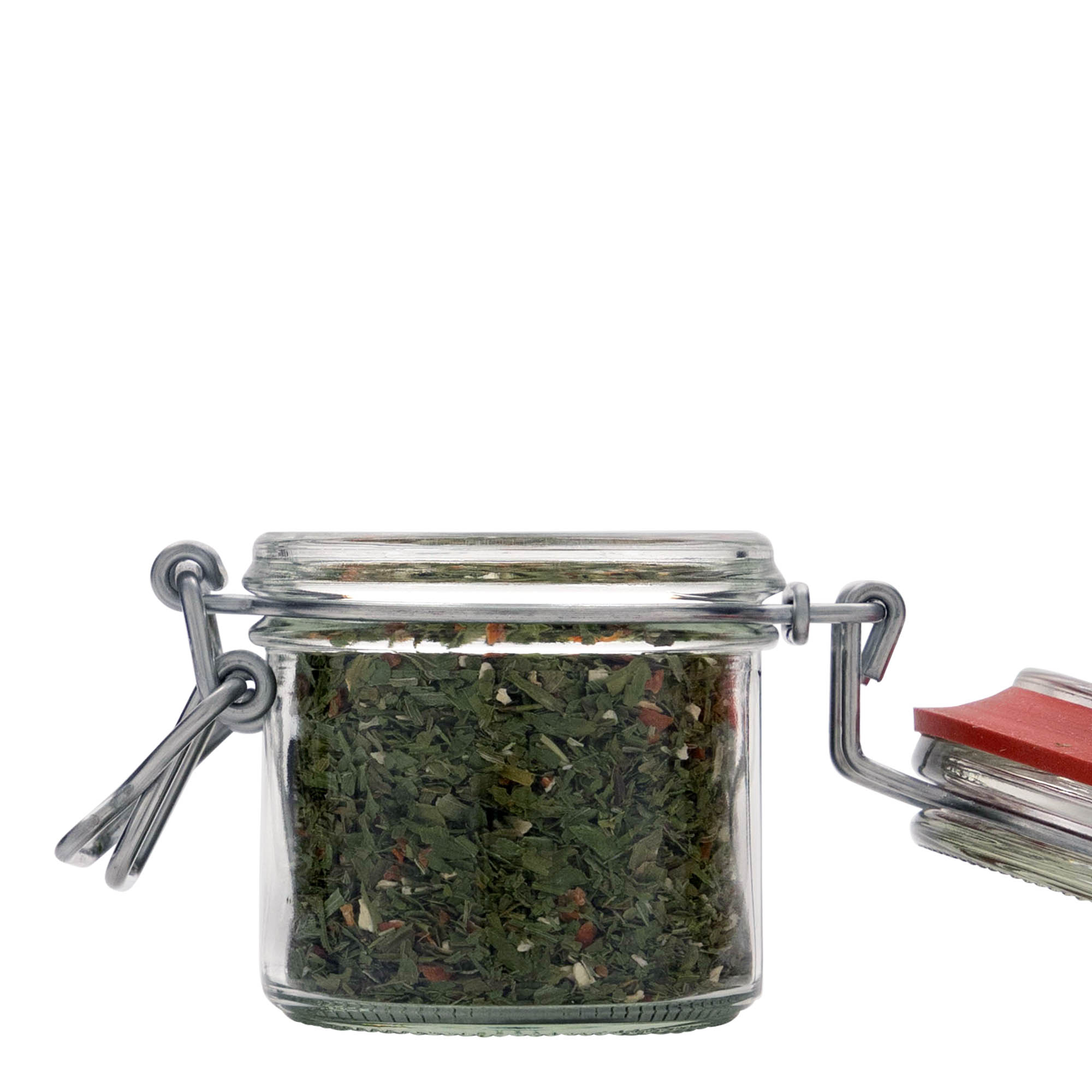 125 ml pohár so závitom a drôteným pántom, otvor: uzáver s drôteným pántom