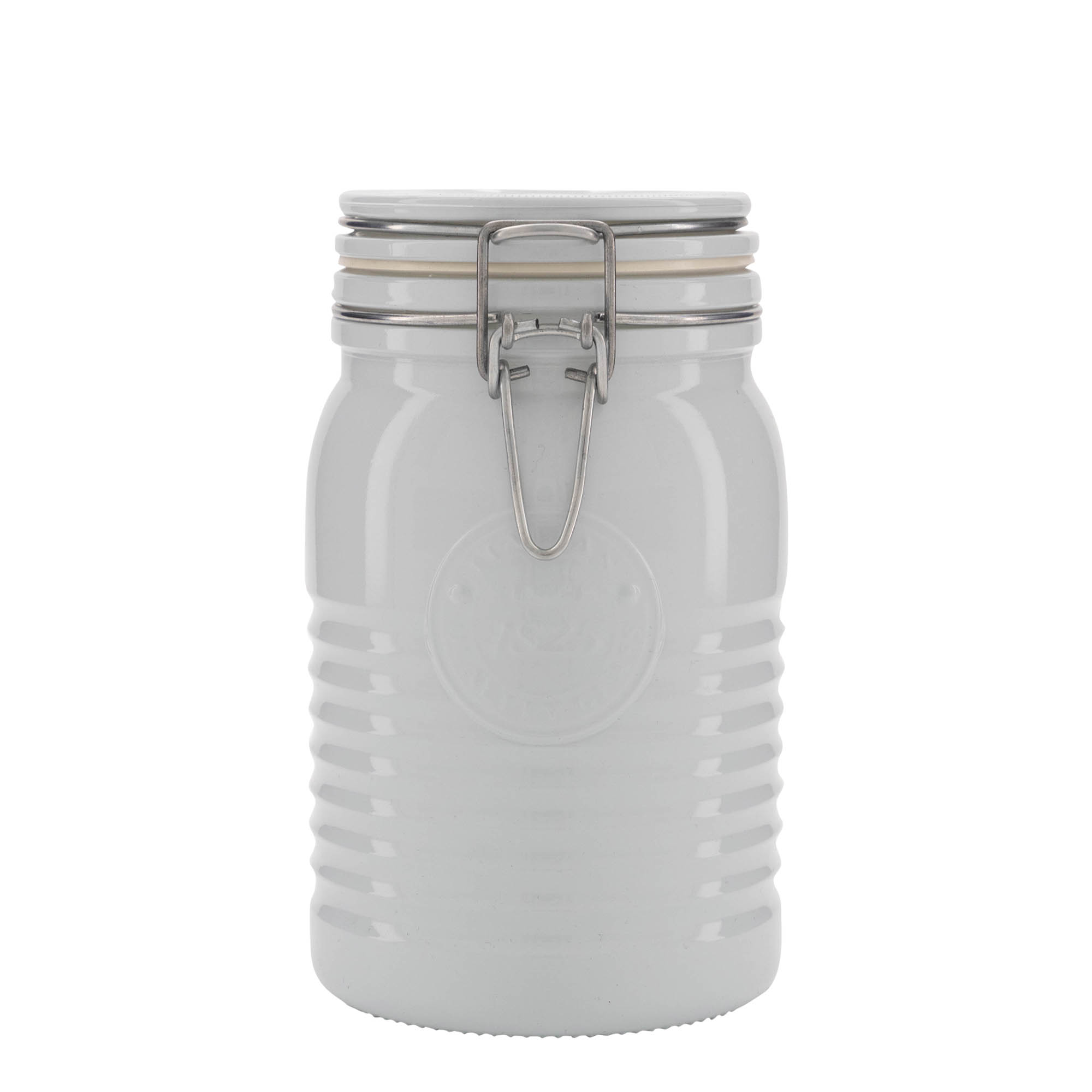 1 000 ml držiak na drôtové viečko 'Officina 1825', biely, hrdlo: drôtové uzatváranie