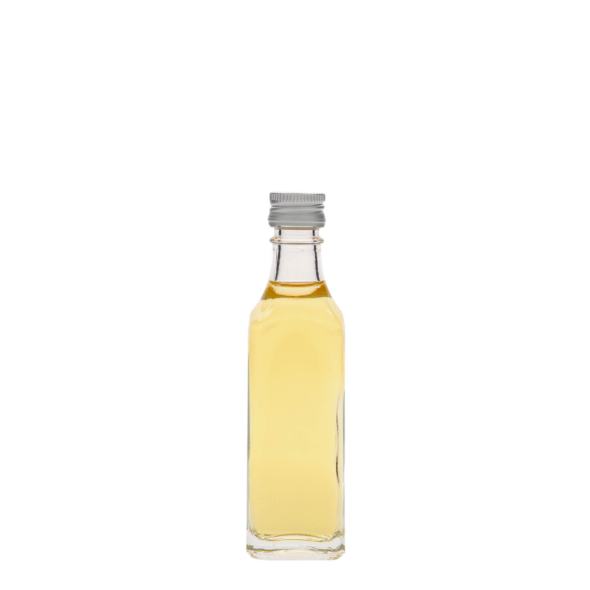 50 ml sklenená fľaša 'Siena', štvorcová, hrdlo: PP 18