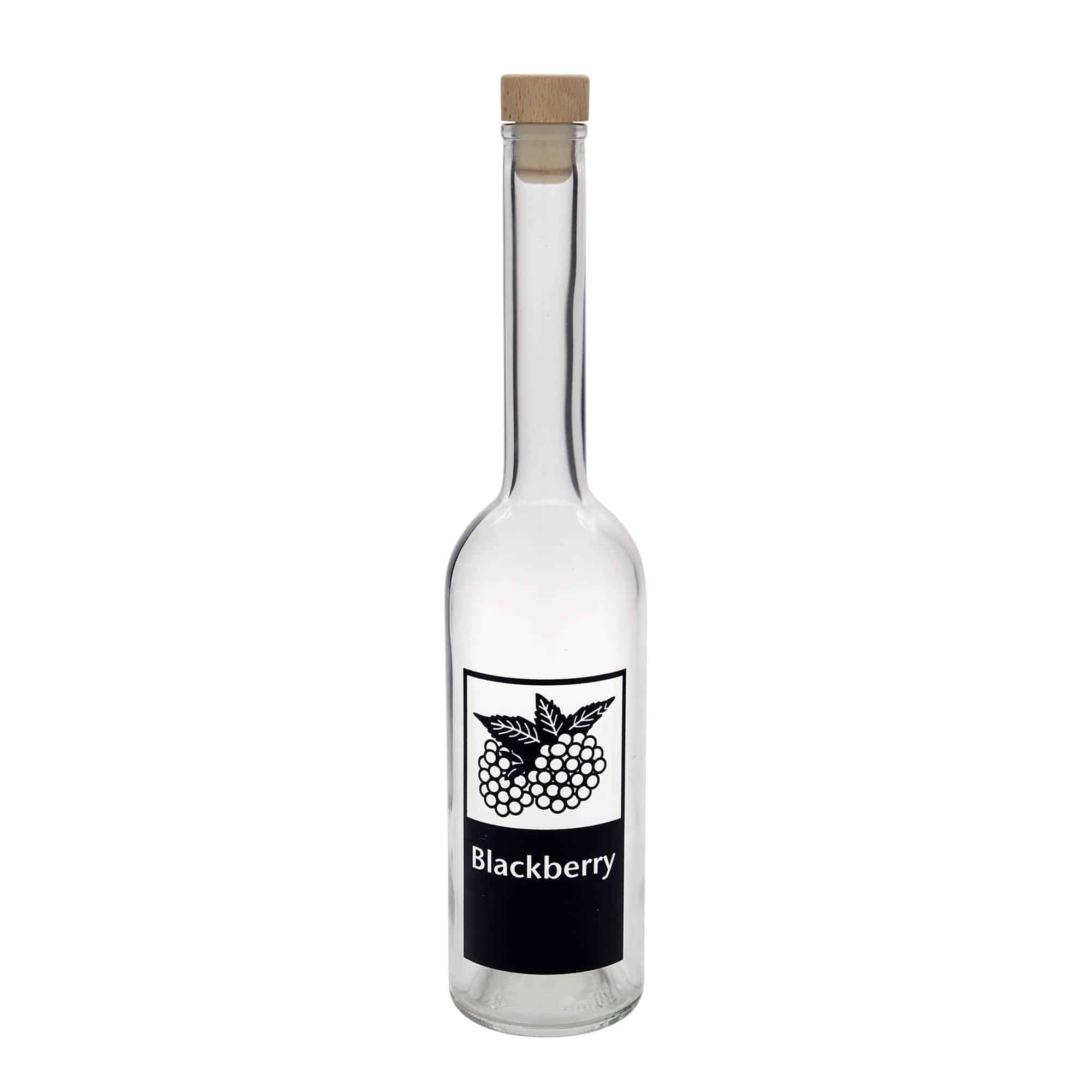 500 ml sklená fľaša „Opera“, motív: Blackberry, hrdlo: korok