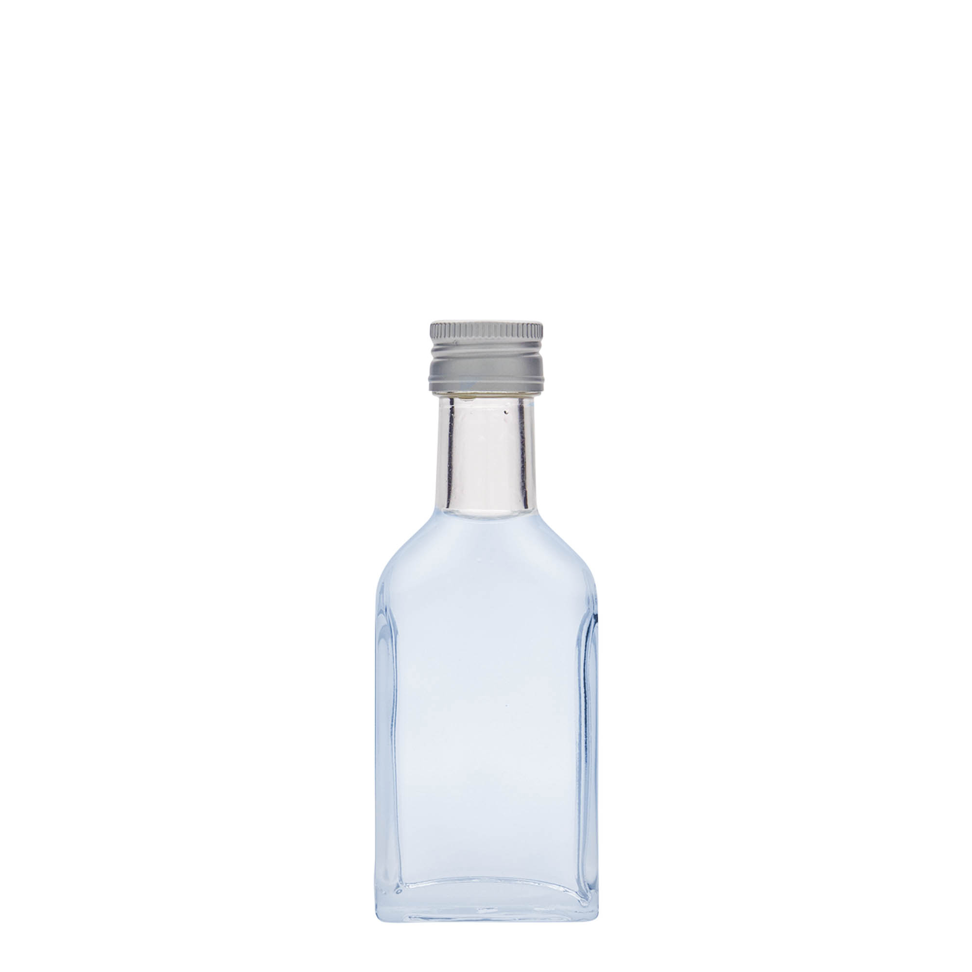 40 ml vrecková fľaša s dlhým hrdlom, obdĺžniková, sklo, hrdlo: PP 22 40 ml vrecková fľaša s dlhým hrdlom, obdĺžniková, sklo, hrdlo: PP 22