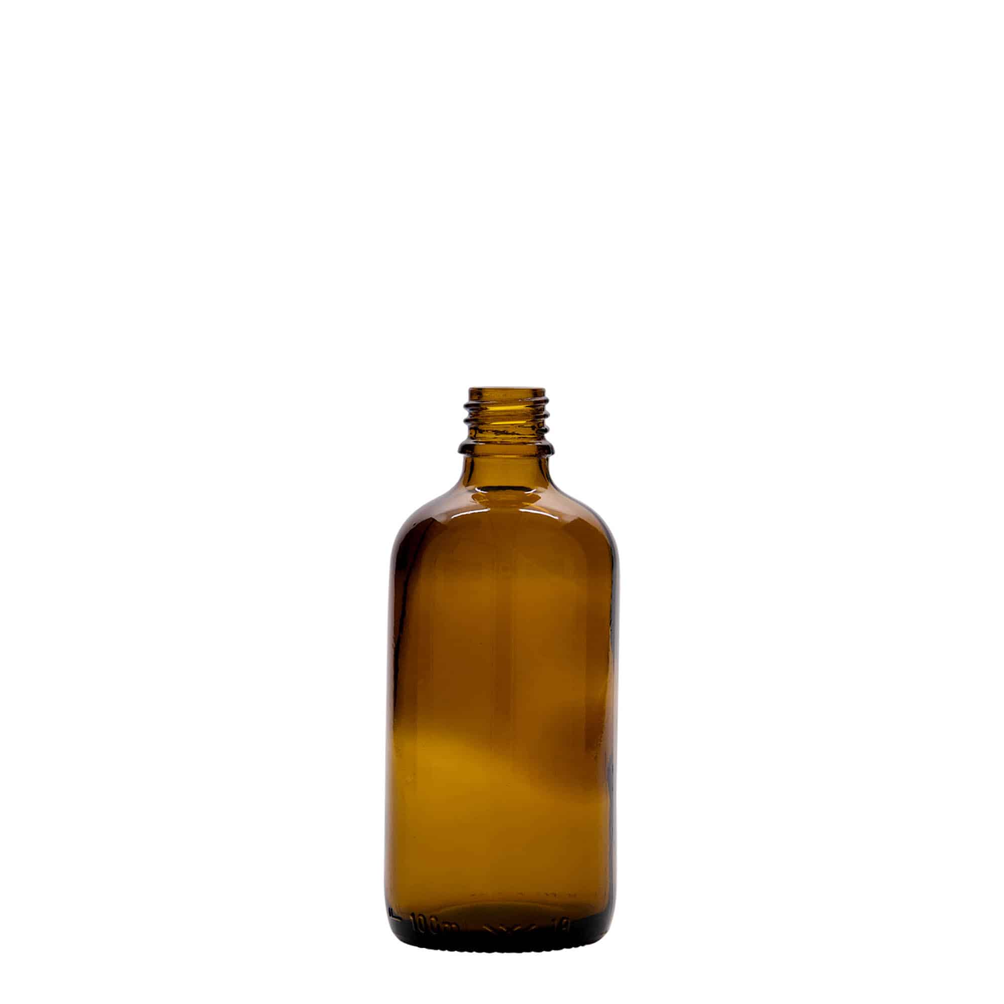 100 ml lekárska fľaša, sklo, hnedá, hrdlo: DIN 18