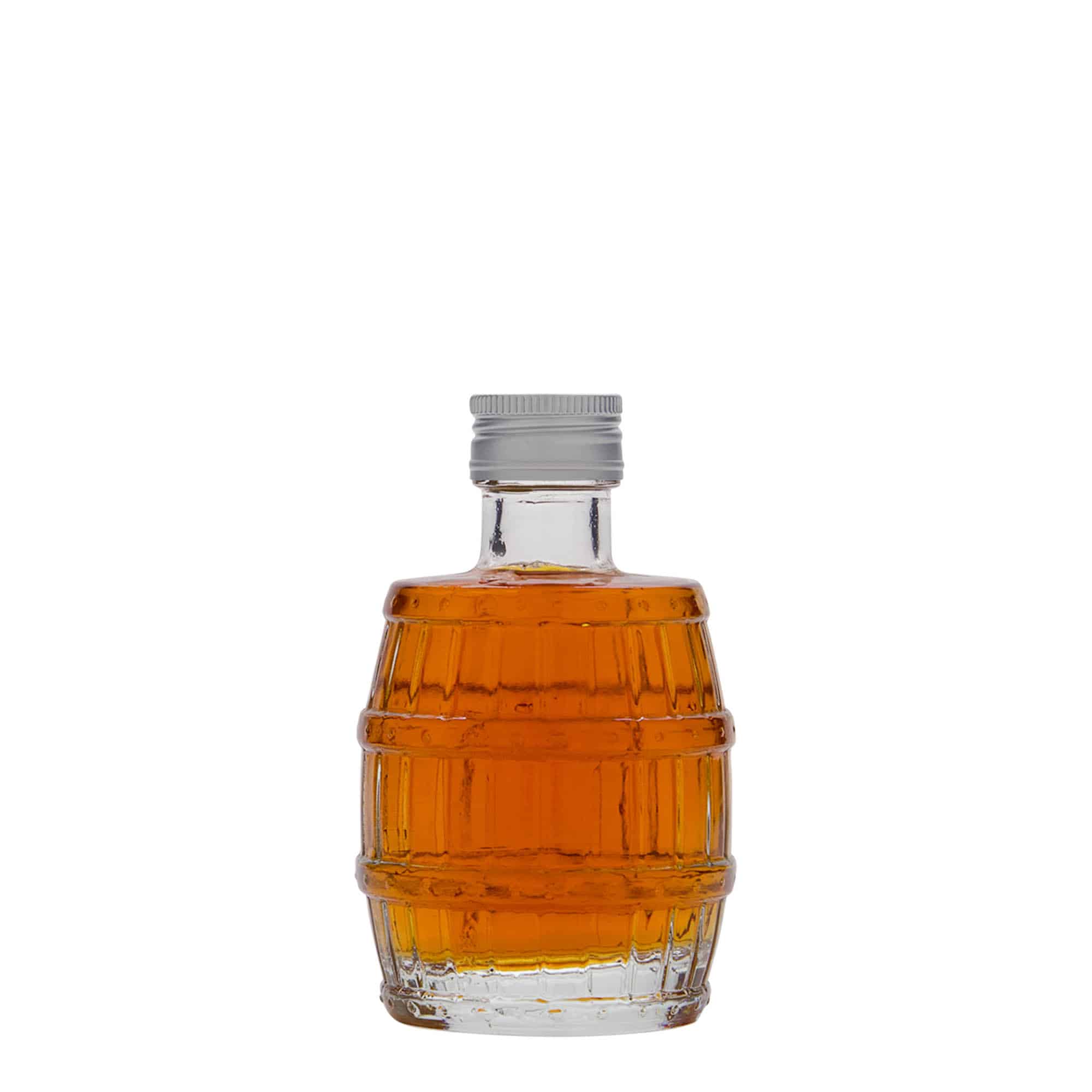 100 ml sklená fľaša „Sud“, hrdlo: PP 24