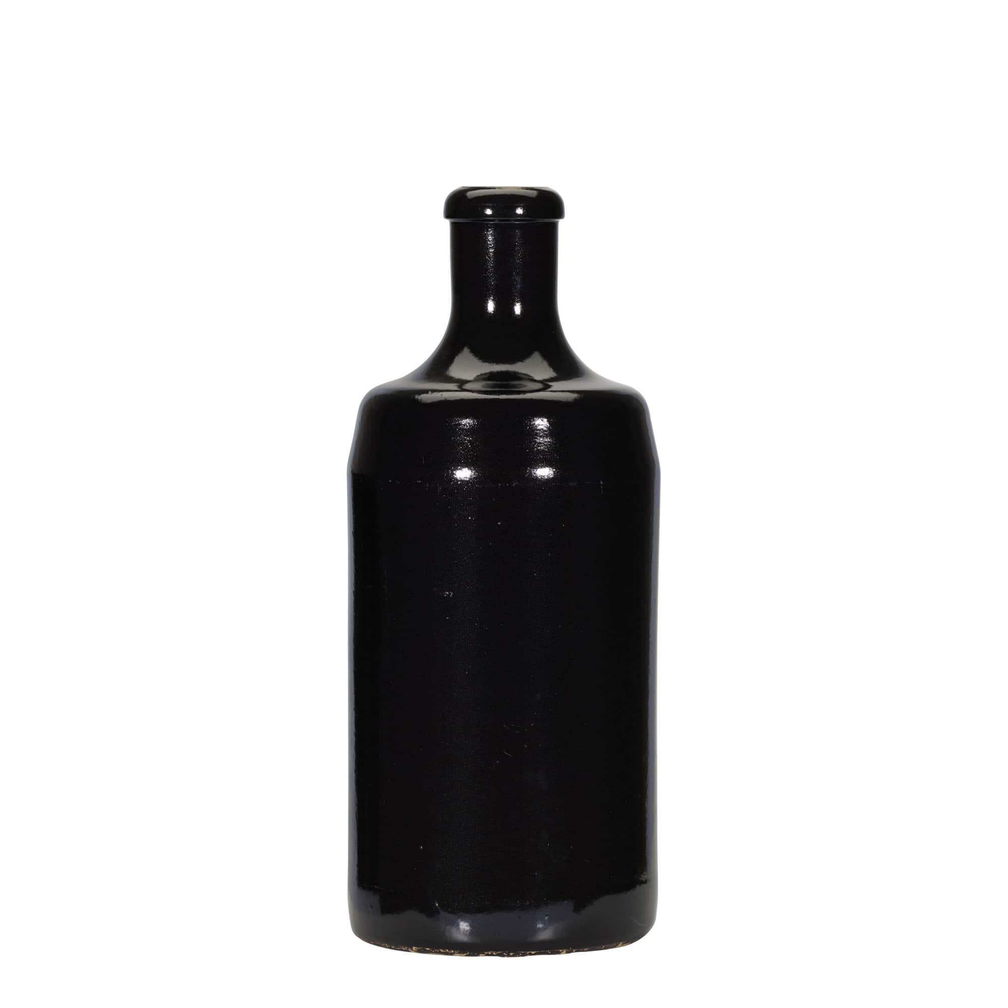 700 ml hlinený džbán 'Calvados, kamenina, čierny, hrdlo: korok