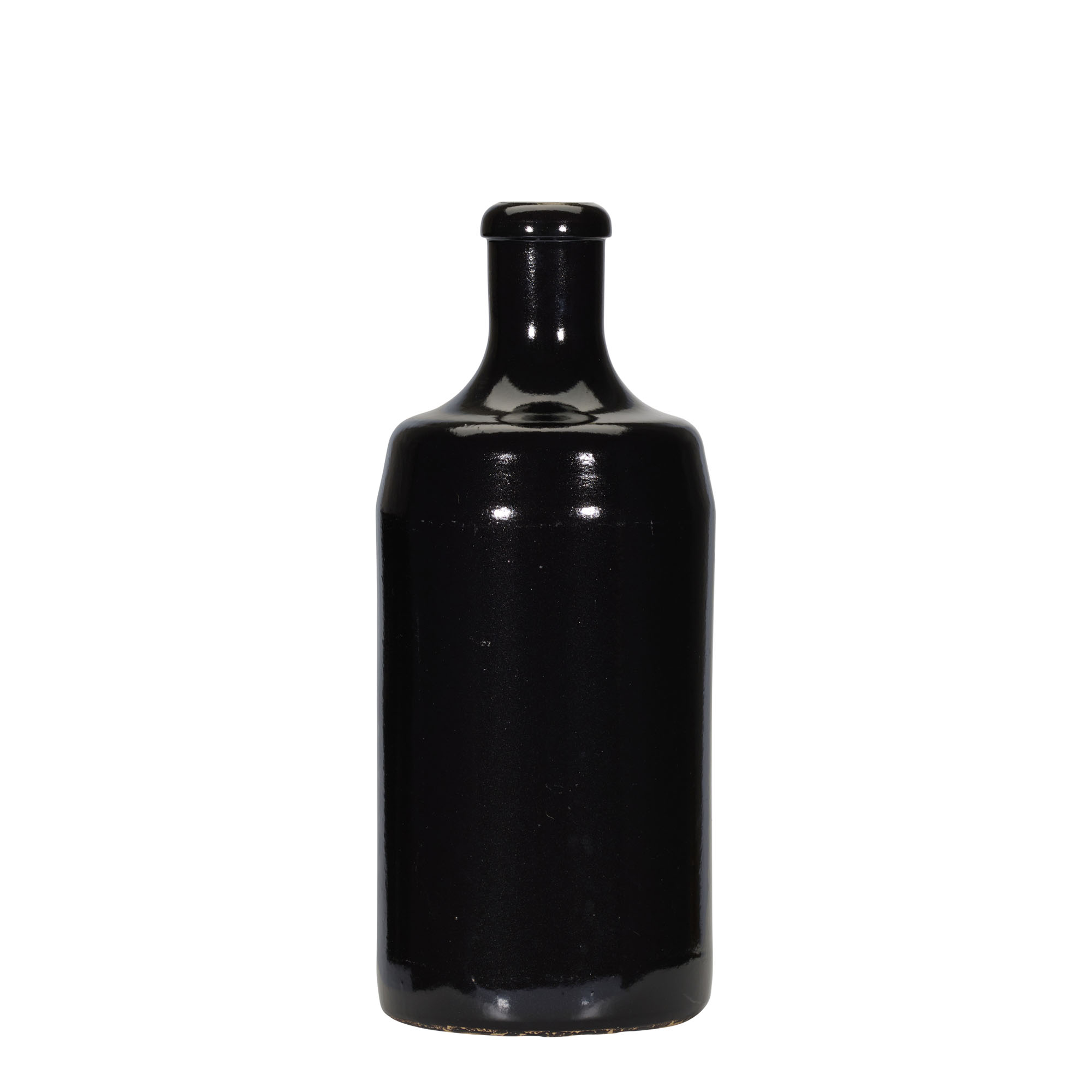 700 ml hlinený džbán 'Calvados, kamenina, čierny, hrdlo: korok