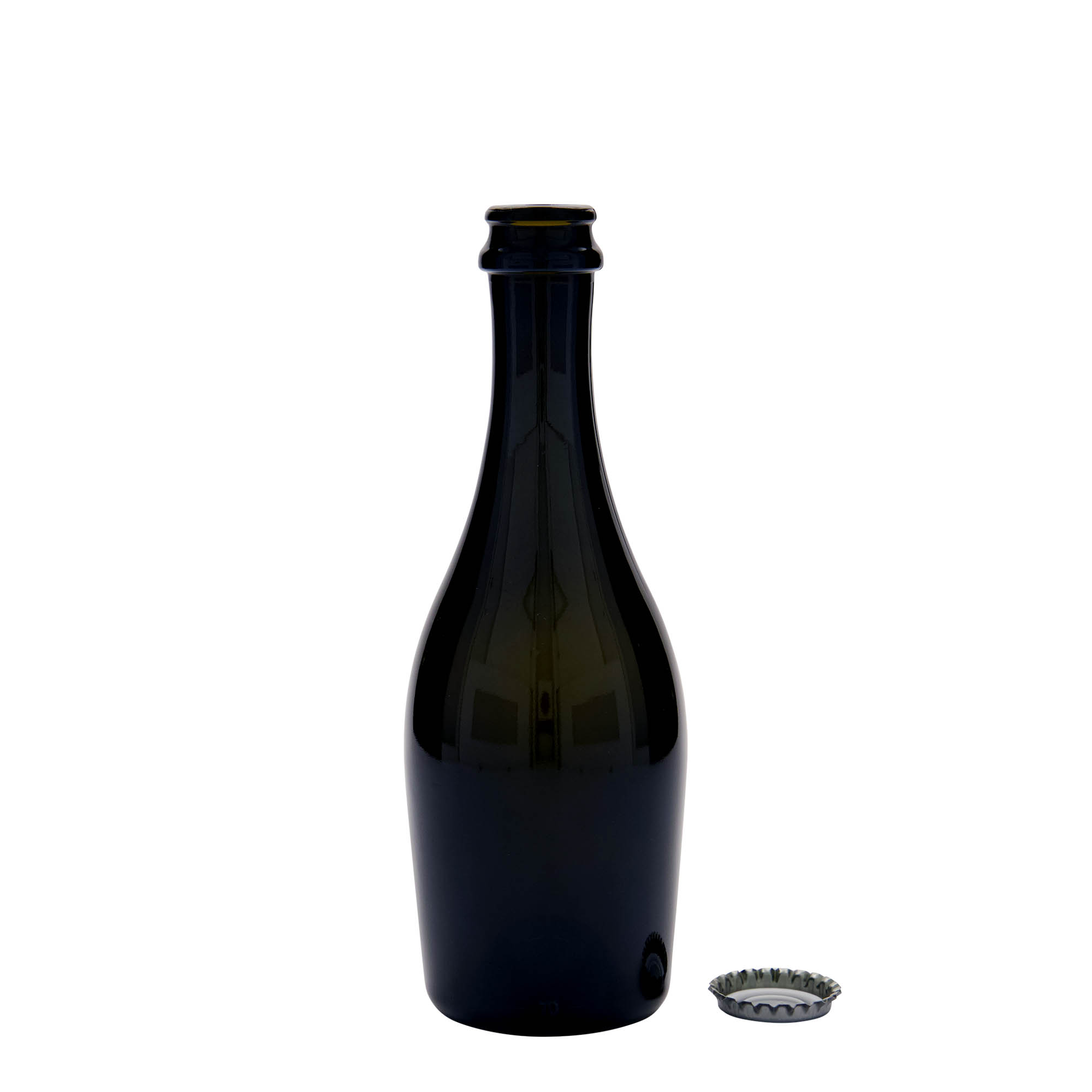 330 ml fľaša sektu 'Carmen', sklo, antikvazelená, hrdlo: korunkový uzáver