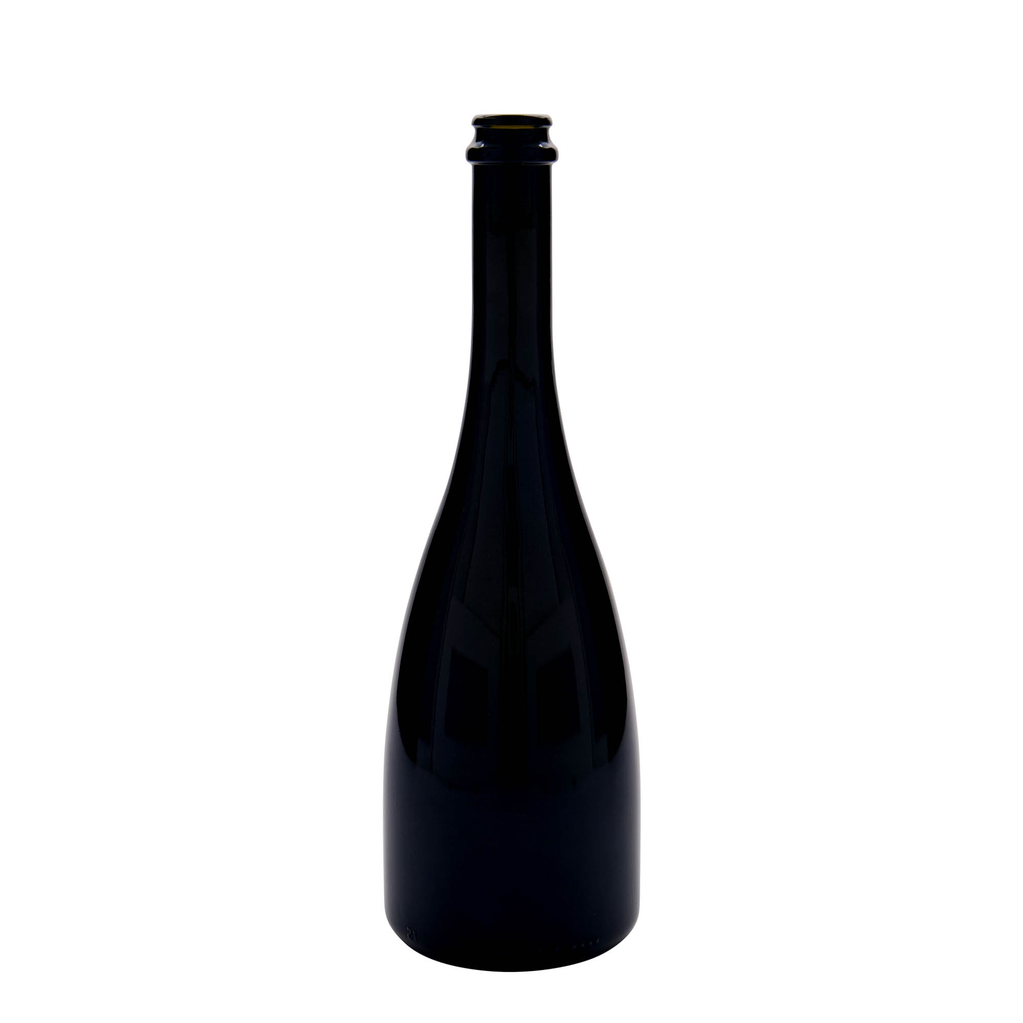 750 ml pivová / sektová fľaša 'Tosca', sklo, antik zelená, hrdlo: korunkový uzáver