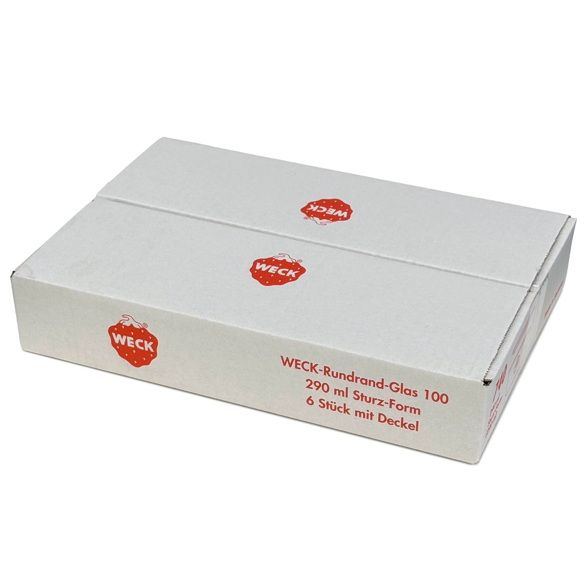 6x 290 ml WECK-pohár typu Sturz plochý so skleneným viečkom RR 100